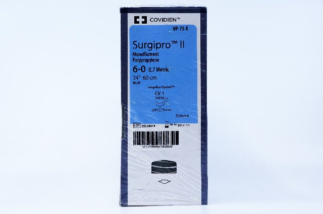 Covidien VP-73-X 6-0 Surgipro II, CV-1, 9mm q3/8, 24inch ~ Pack of 36 (x)