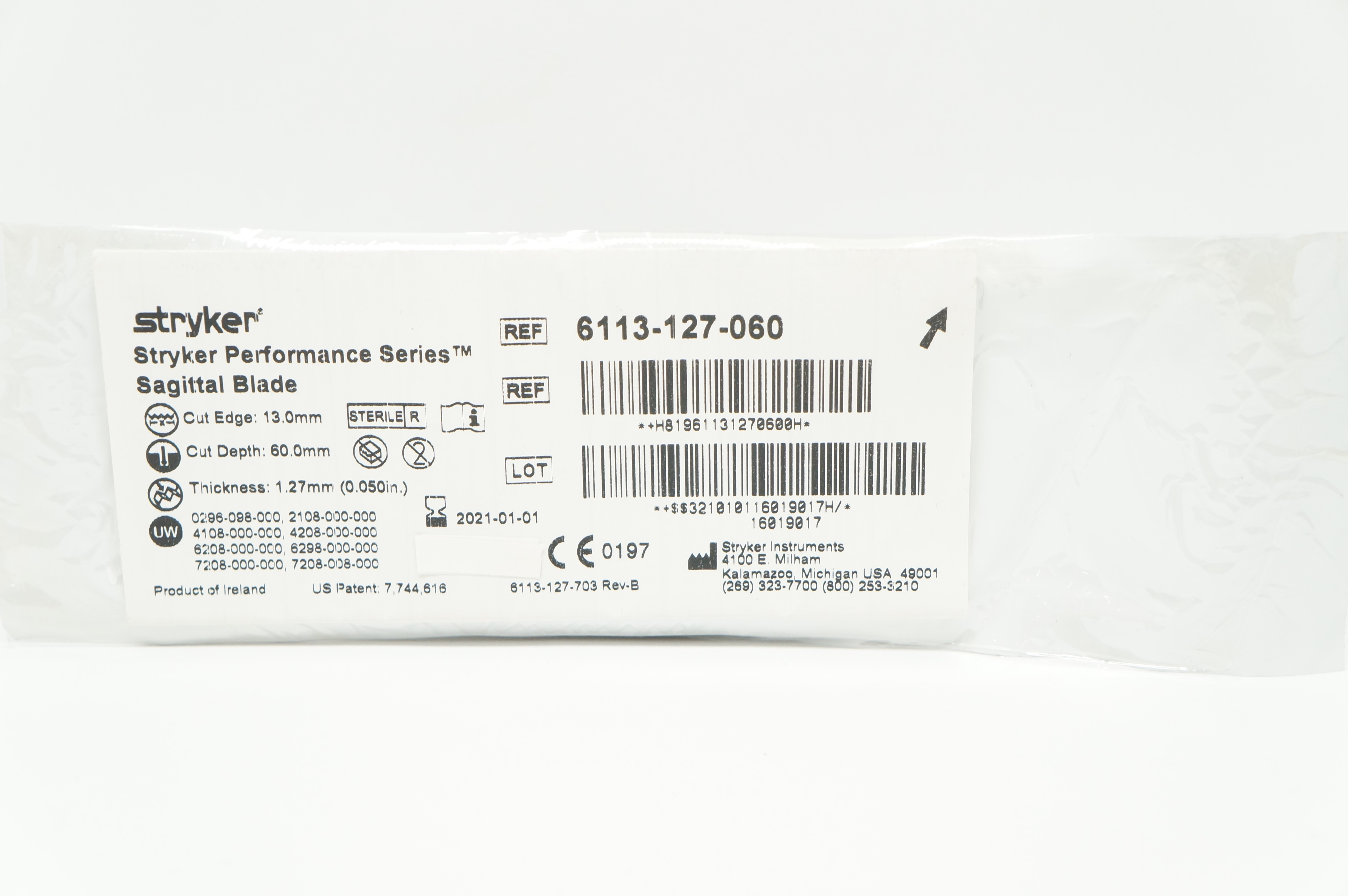 Stryker 6113-127-060 Performance Series Sagittal Blade 13.0x60.0mmx0.050inch (x)