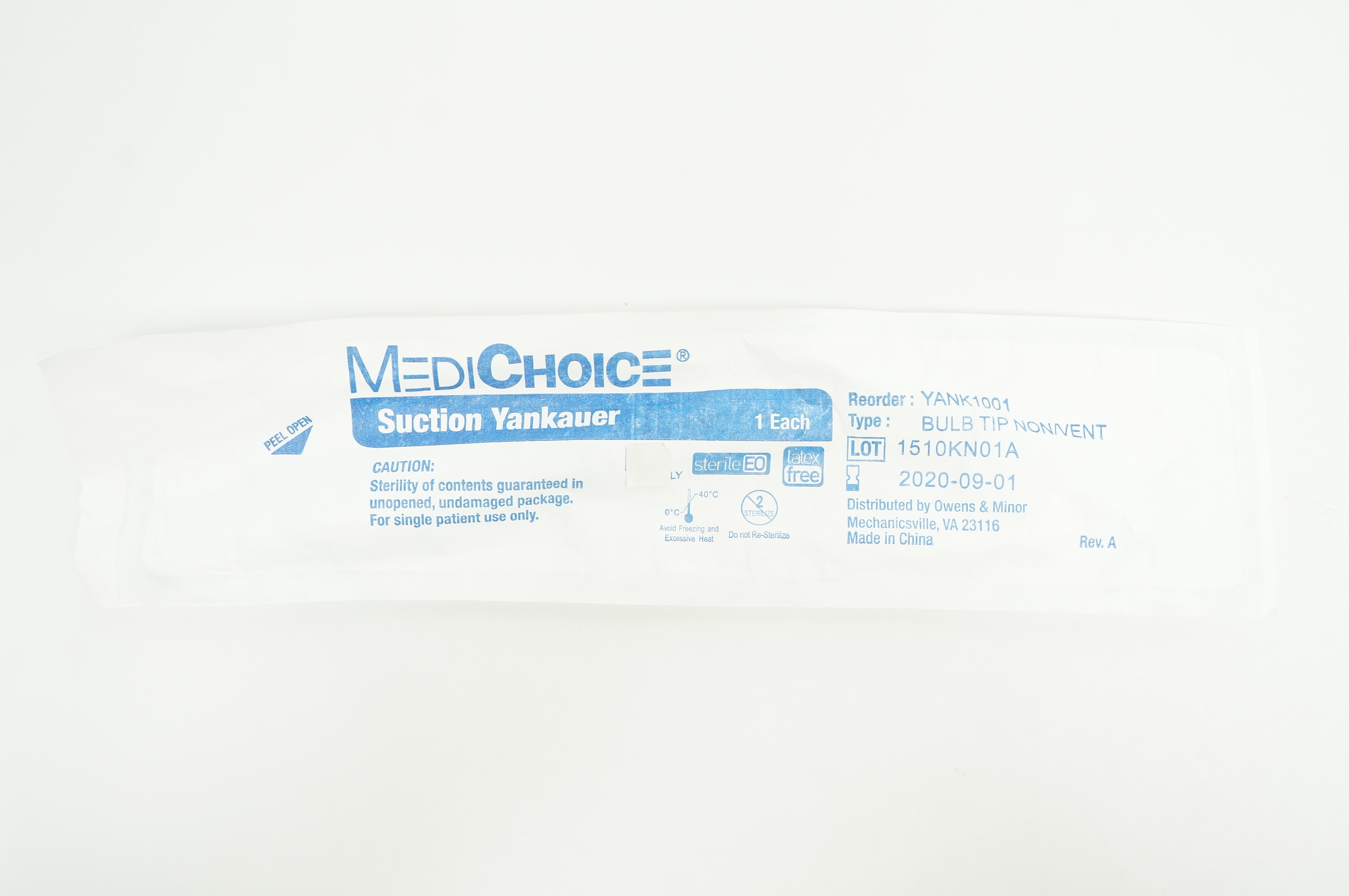 MediChoice YANK1001 Suction Yankauer, Bulb Tip, Non-Vent (x)