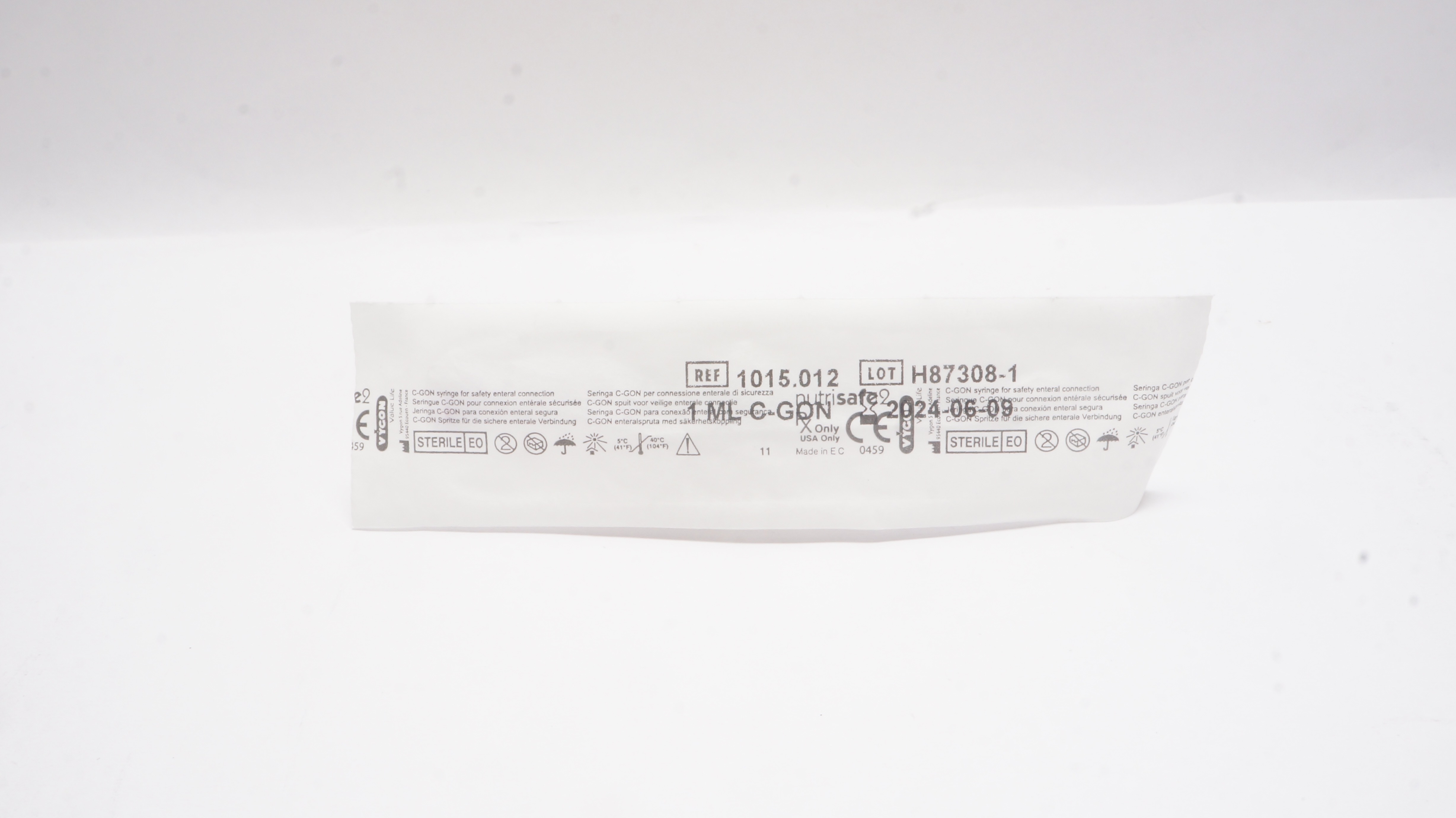 Vygon 1015.012 Safe Ente Feeding Syringe w/ a Nutrisafe2 Connection 1mL C-Gon (x)