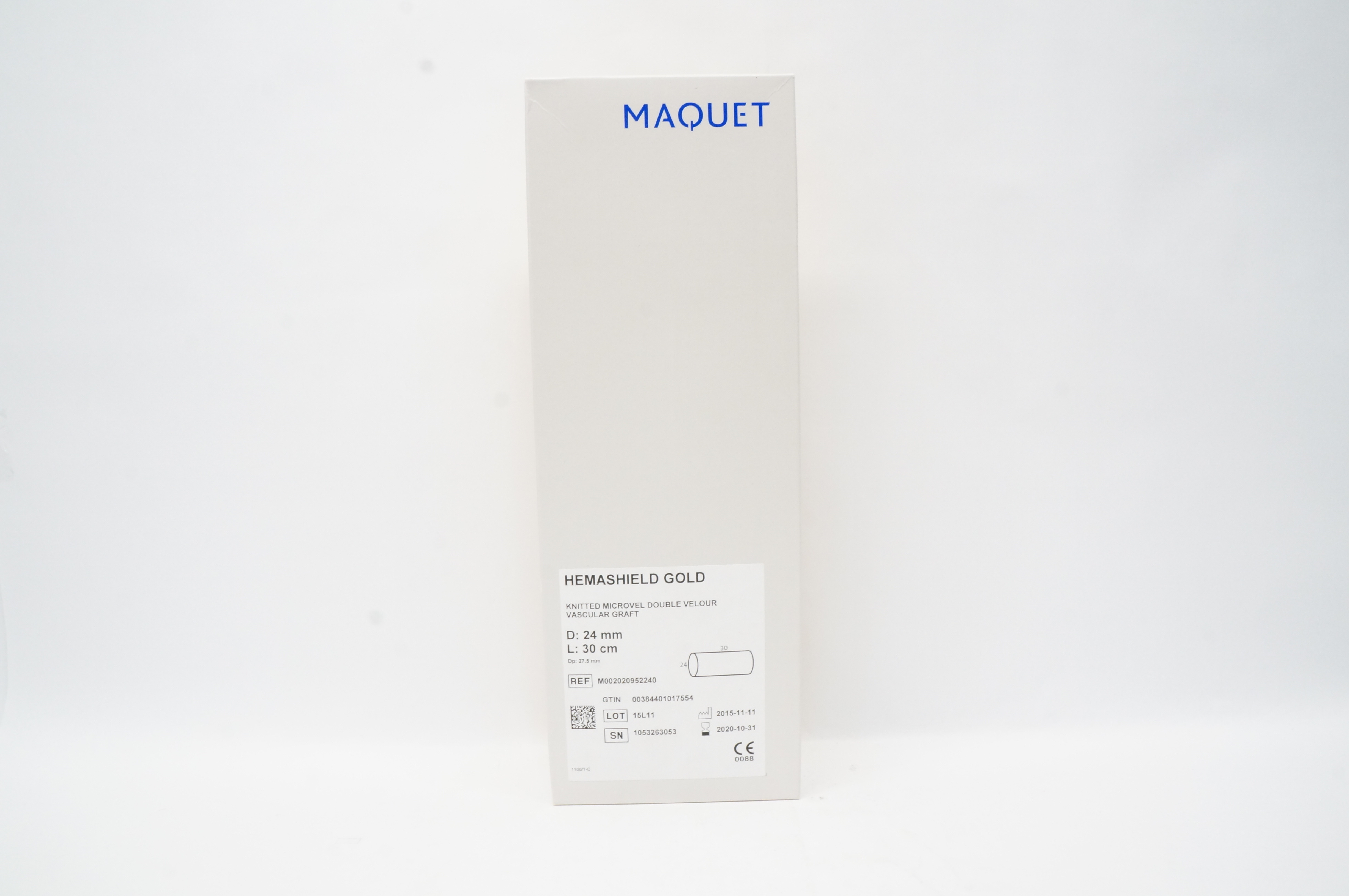 Maquet M002020952240 Hemashield Gold Double Velour Vascular Graft 24mm x 30cm(x)