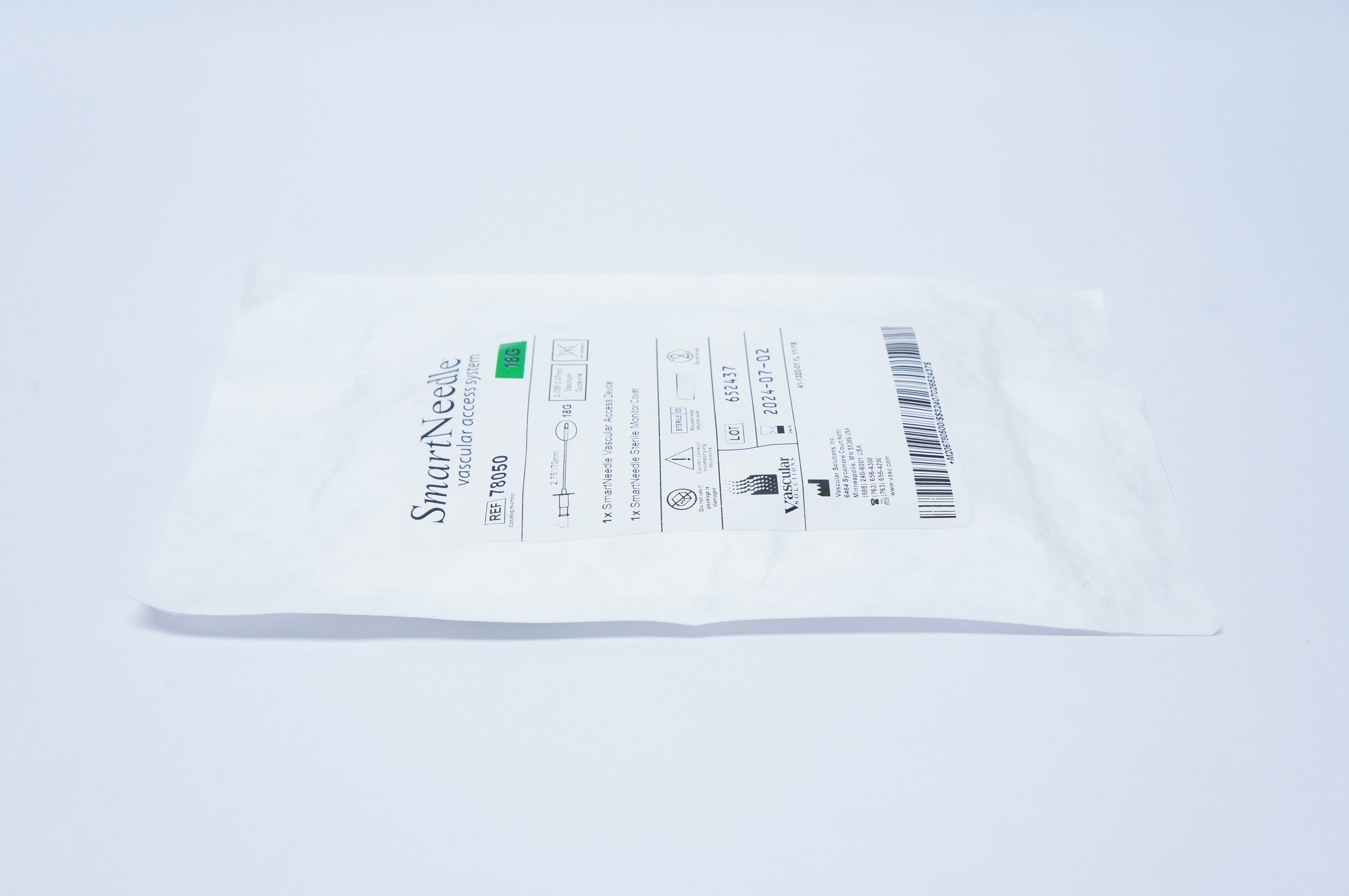 Vascular 78050 Smart Ndle Vascular Access System 18G