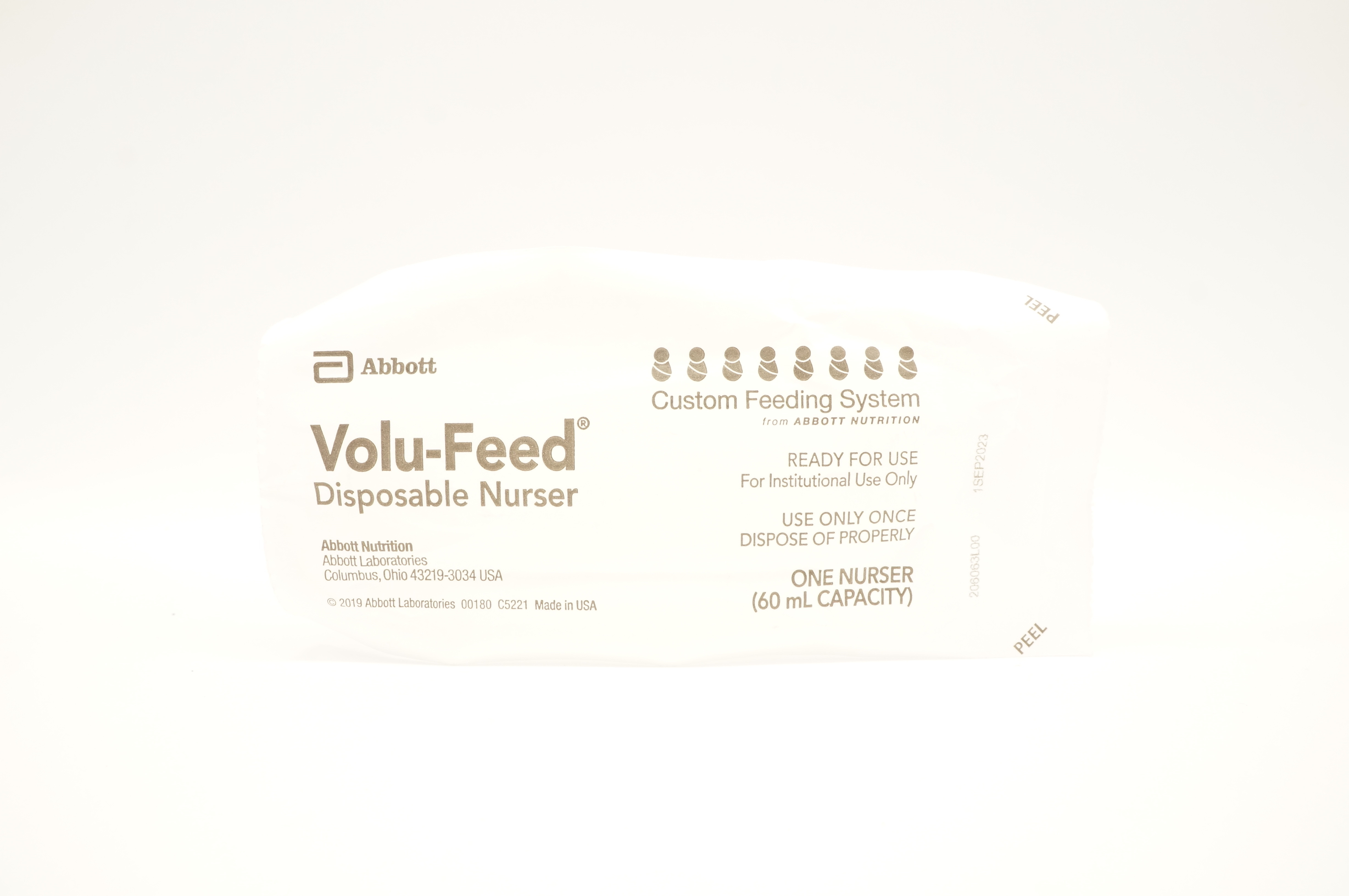 Abbott 00180 Custom Feeding System Volu-Feed Disposable Nurser, One Nurser 60 ml