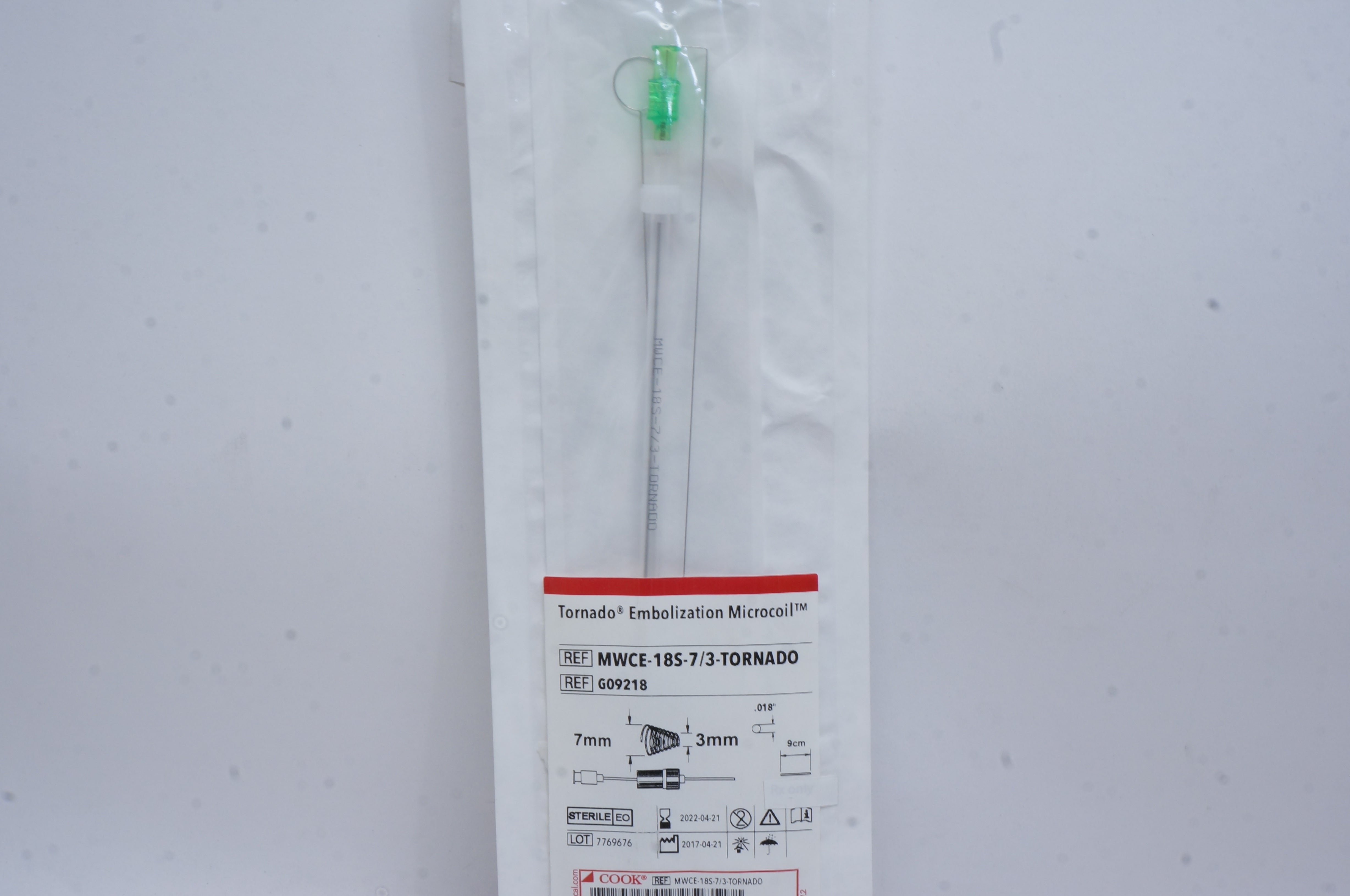 Cook Medical G09218 Tornado Embolization Microcoil 7mm, 3mm
