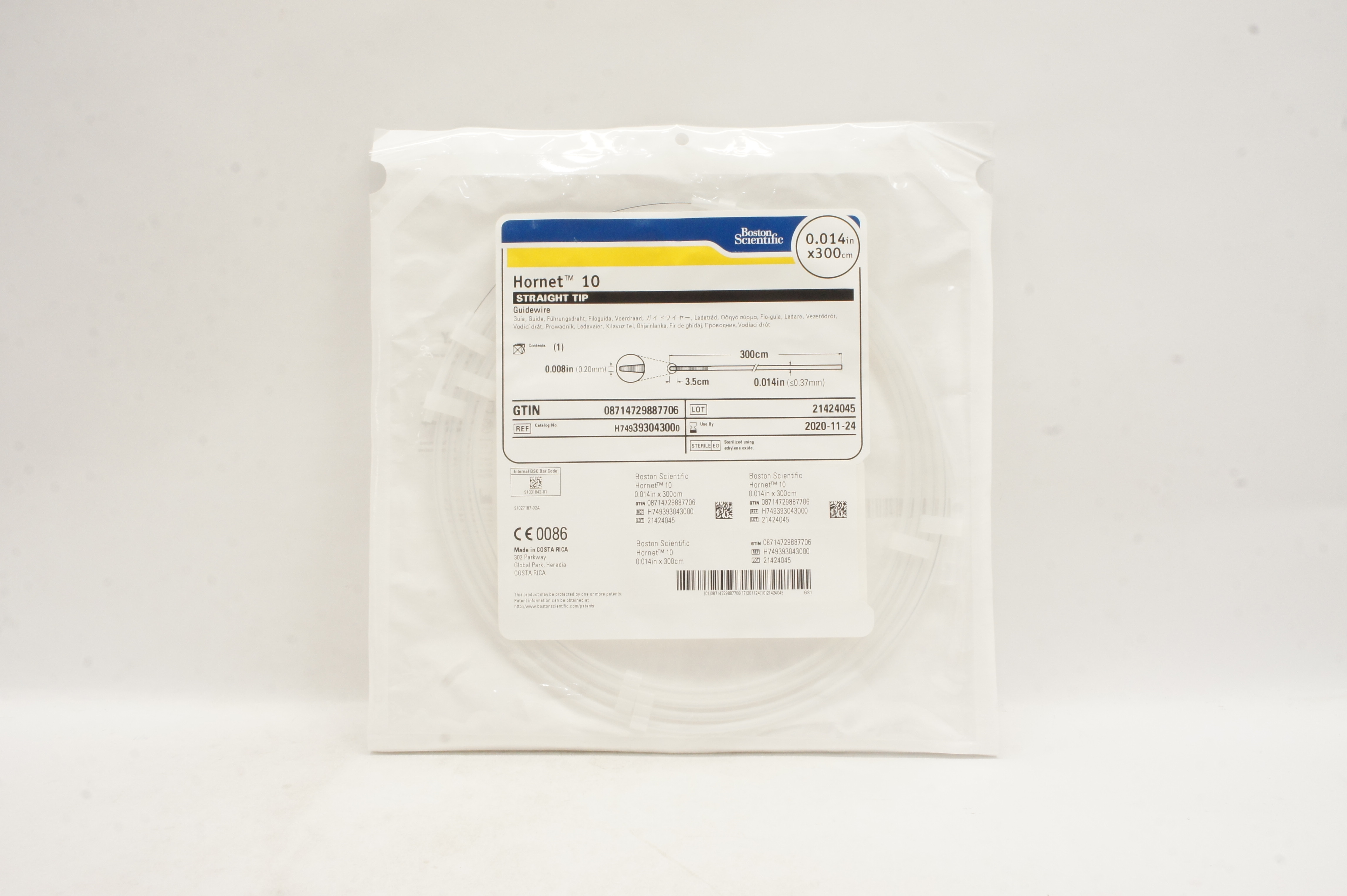 Boston Scientific H749393043000 Hornet 10 Guidewire 0.014in. x 300cm (x)