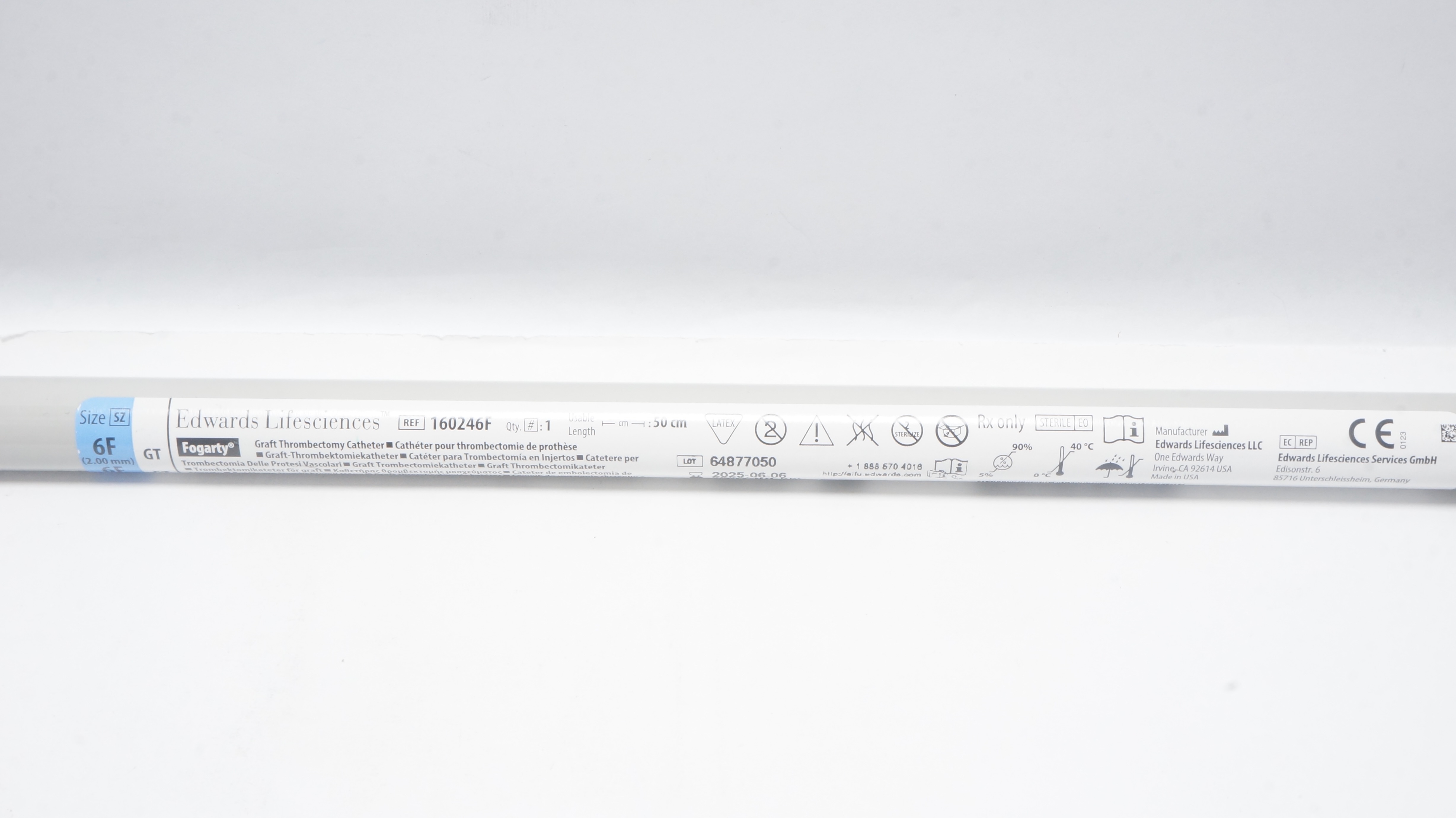 Edwards Lifesciences 160246F Fogarty Graft Thrombectomy Cath. 6F x 50cm