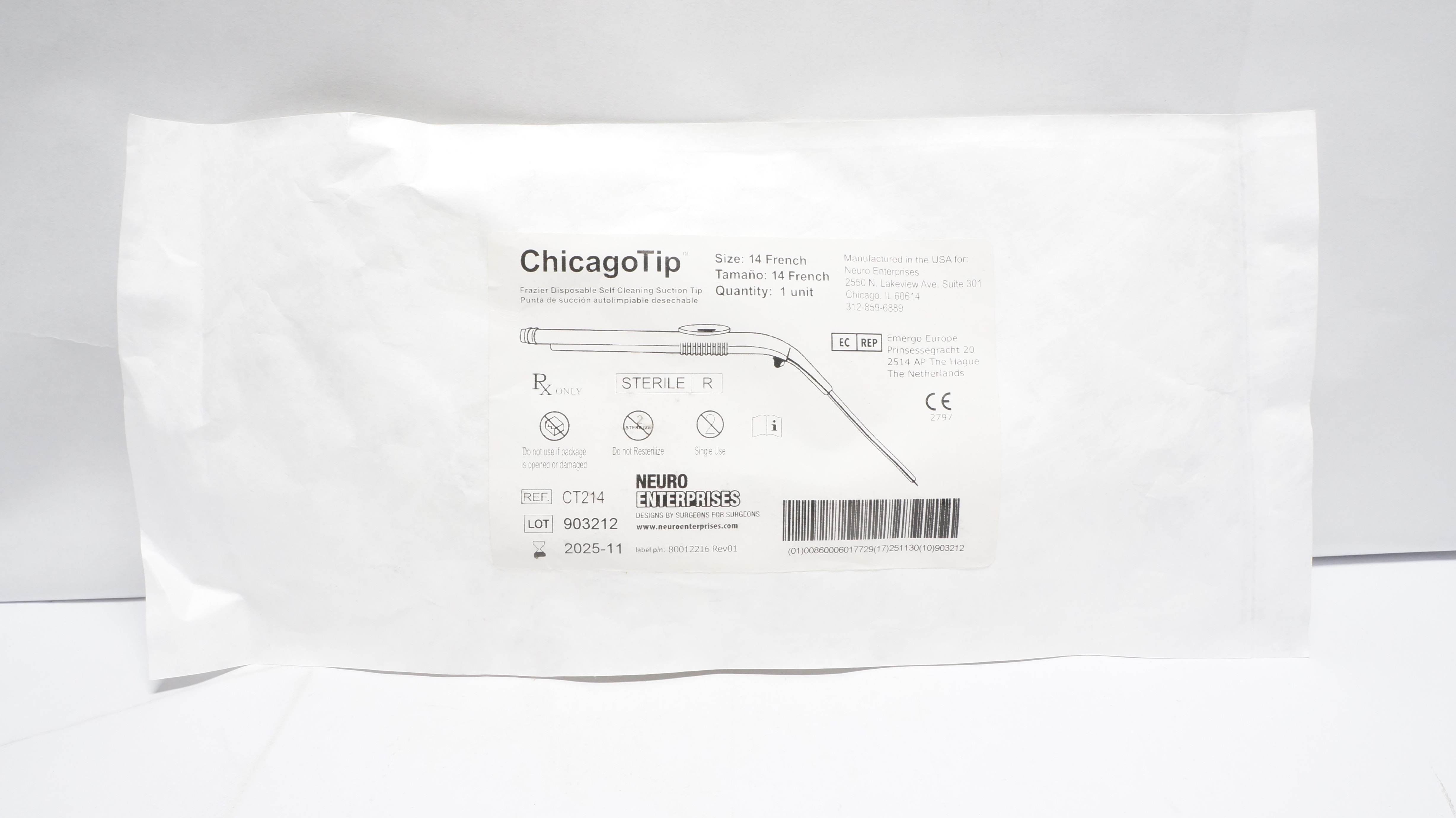 Neuro Enterprises CT214 ChicagoTip - Frazier 14 French