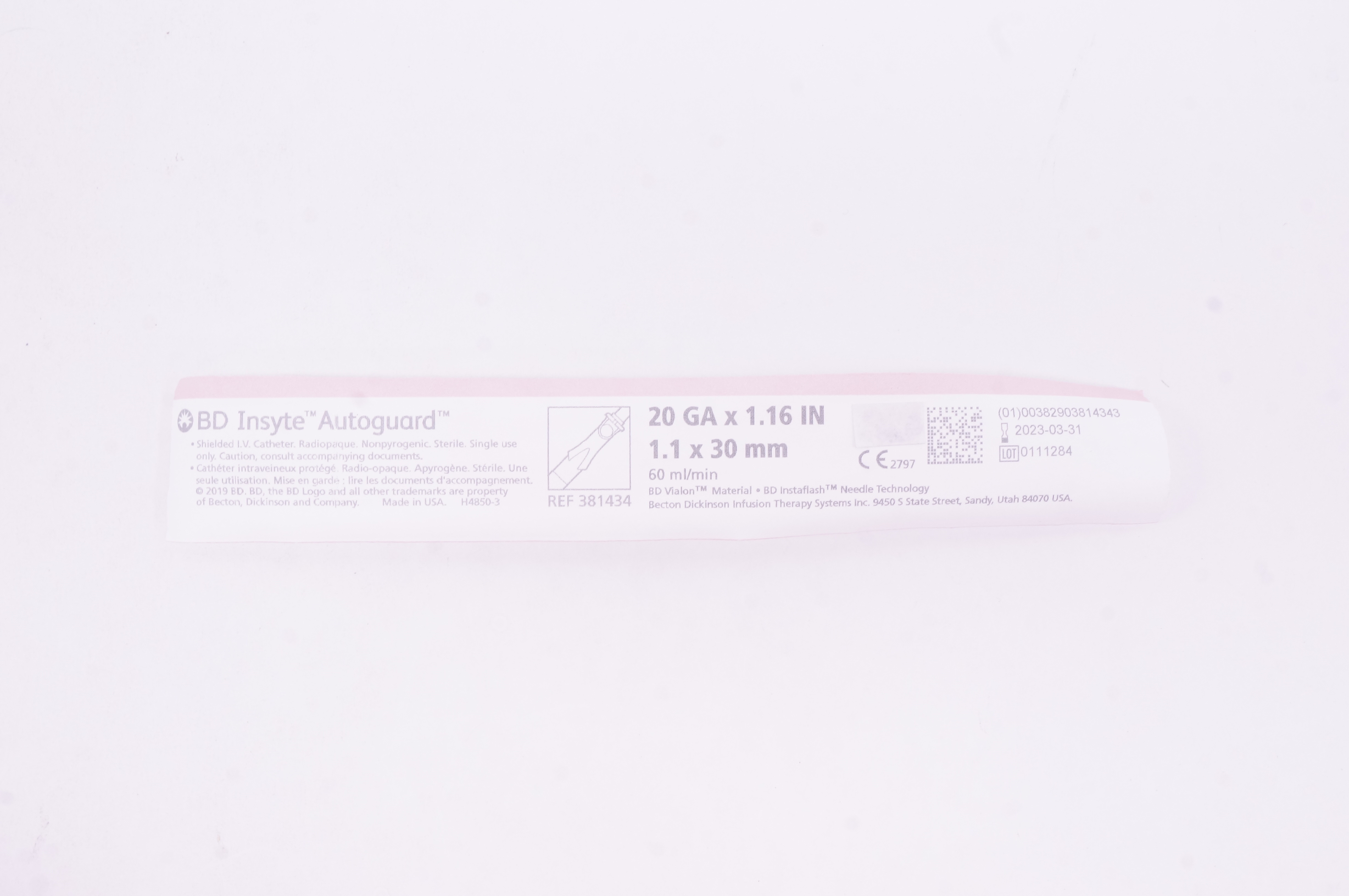 BD 381434 Insyte Autoguard Shielded IV Cath. 20Ga x 1.16inch (x)