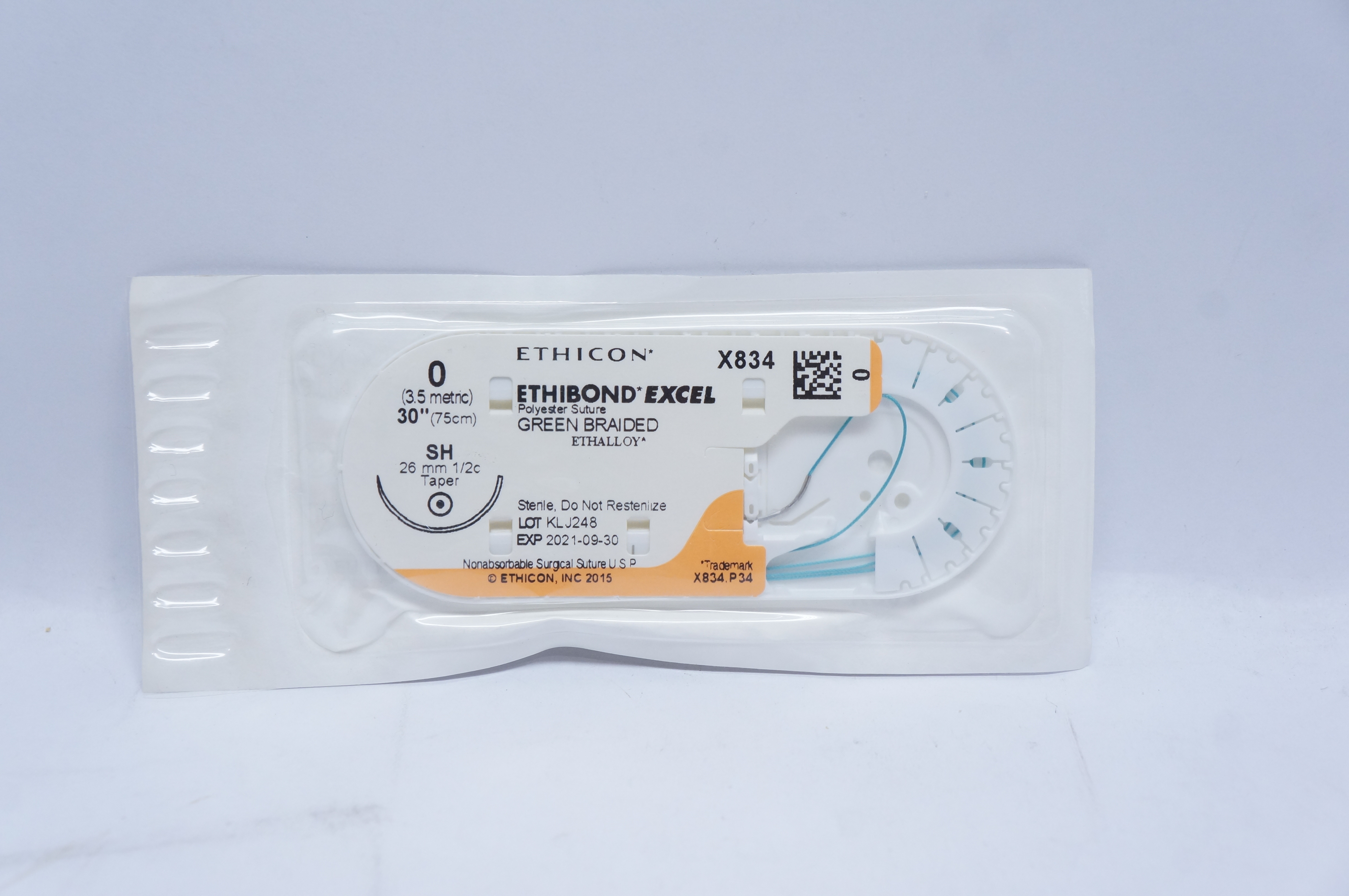 Ethicon X834 0 ETHIBOND EXCEL, SH, 26mm 1/2c Taperpoint, 30inch