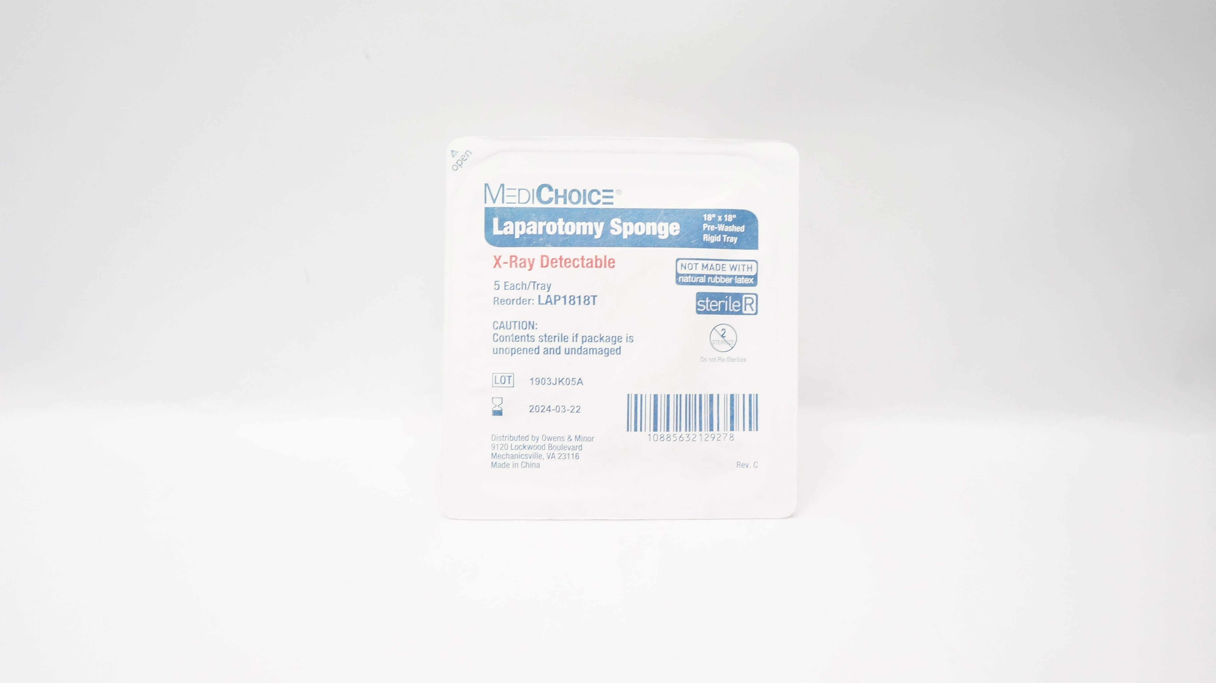 MediChoice LAP1818T Laparotomy Sponge 18inch x 18inch (x) - Pack of 5