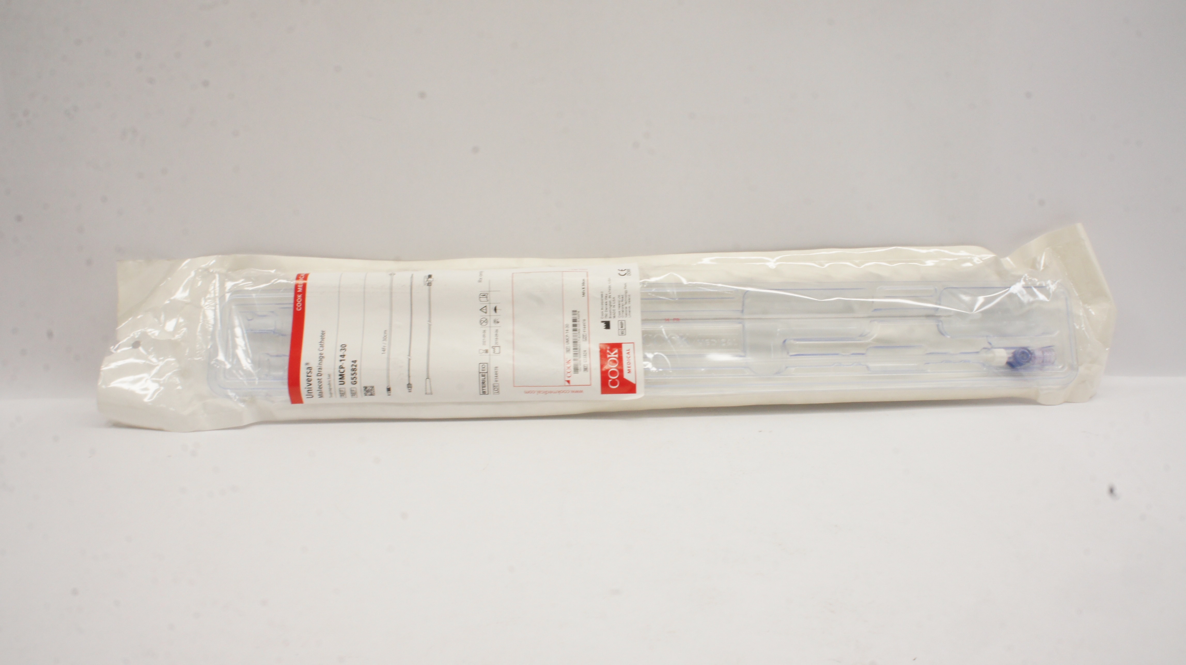 Cook G55824 Universa Malecot Drainage Cath. Suprapubic Set 14Fr x 30cm (x)