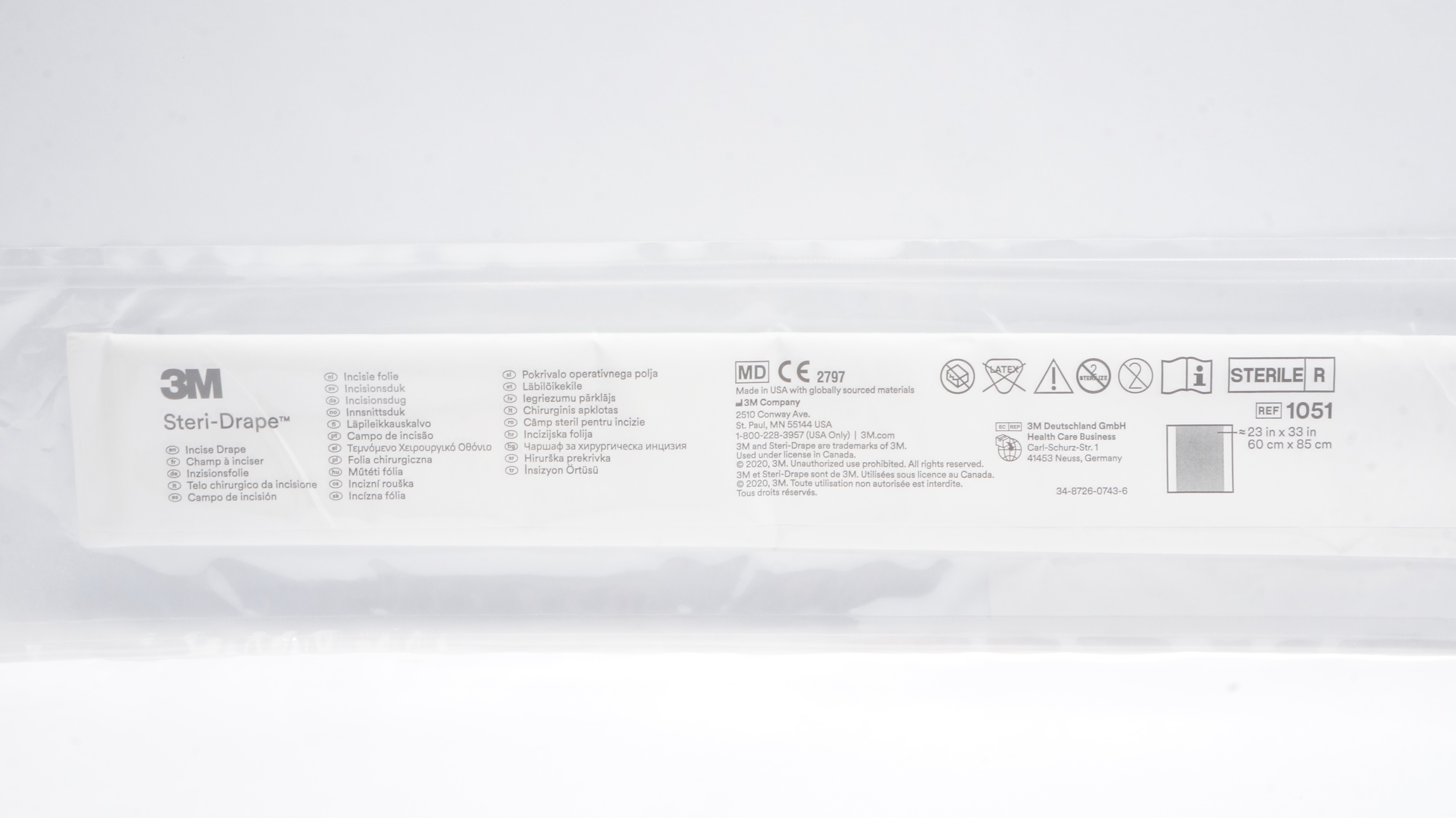 3M 1051 Steri-Drape Incise Drape 23inch x 33inch Approx.