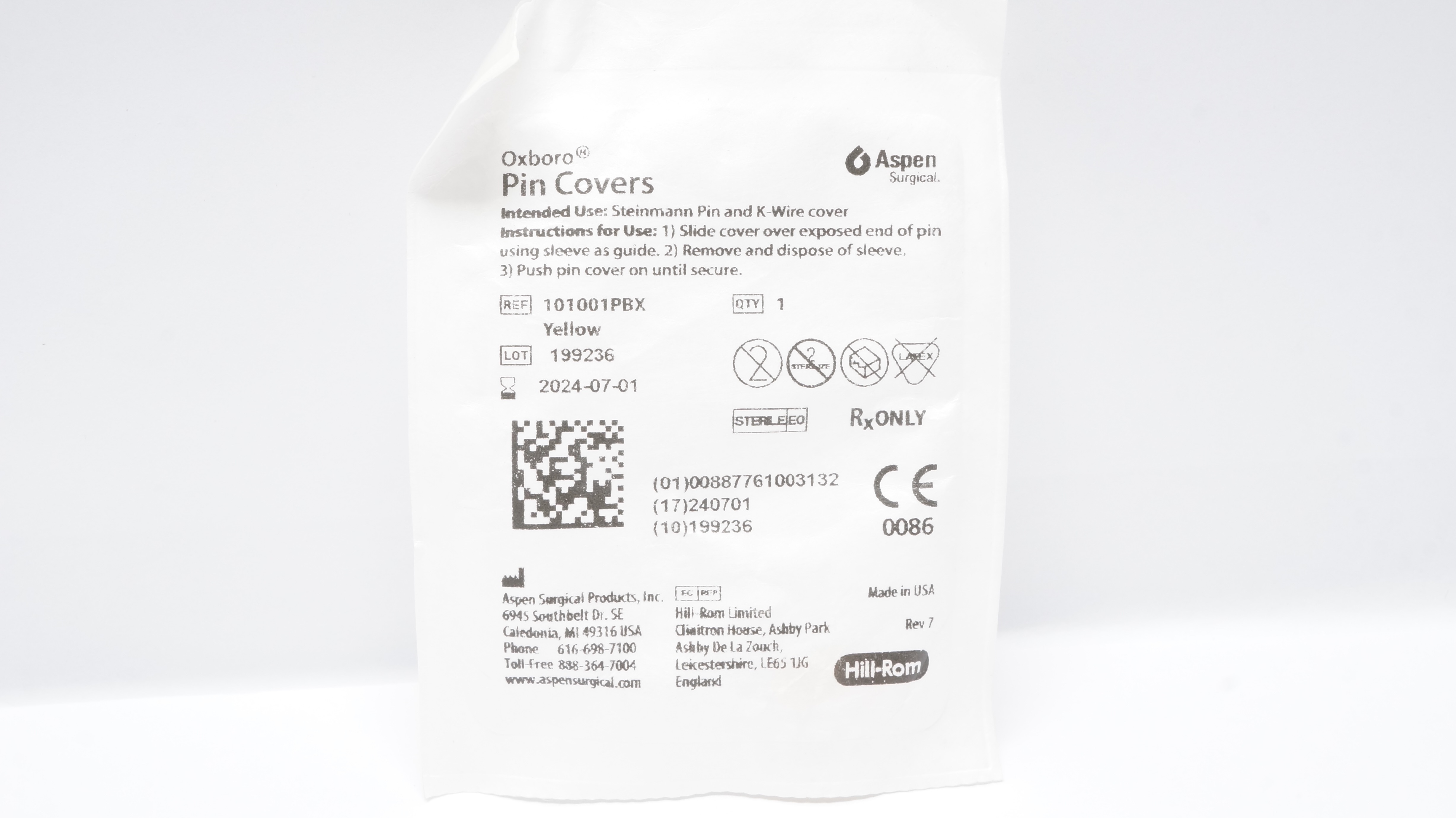 Aspen Surgical 101001PBX Oxboro Pin Covers Steinmsnn Pin and K-Wire Cover (x)