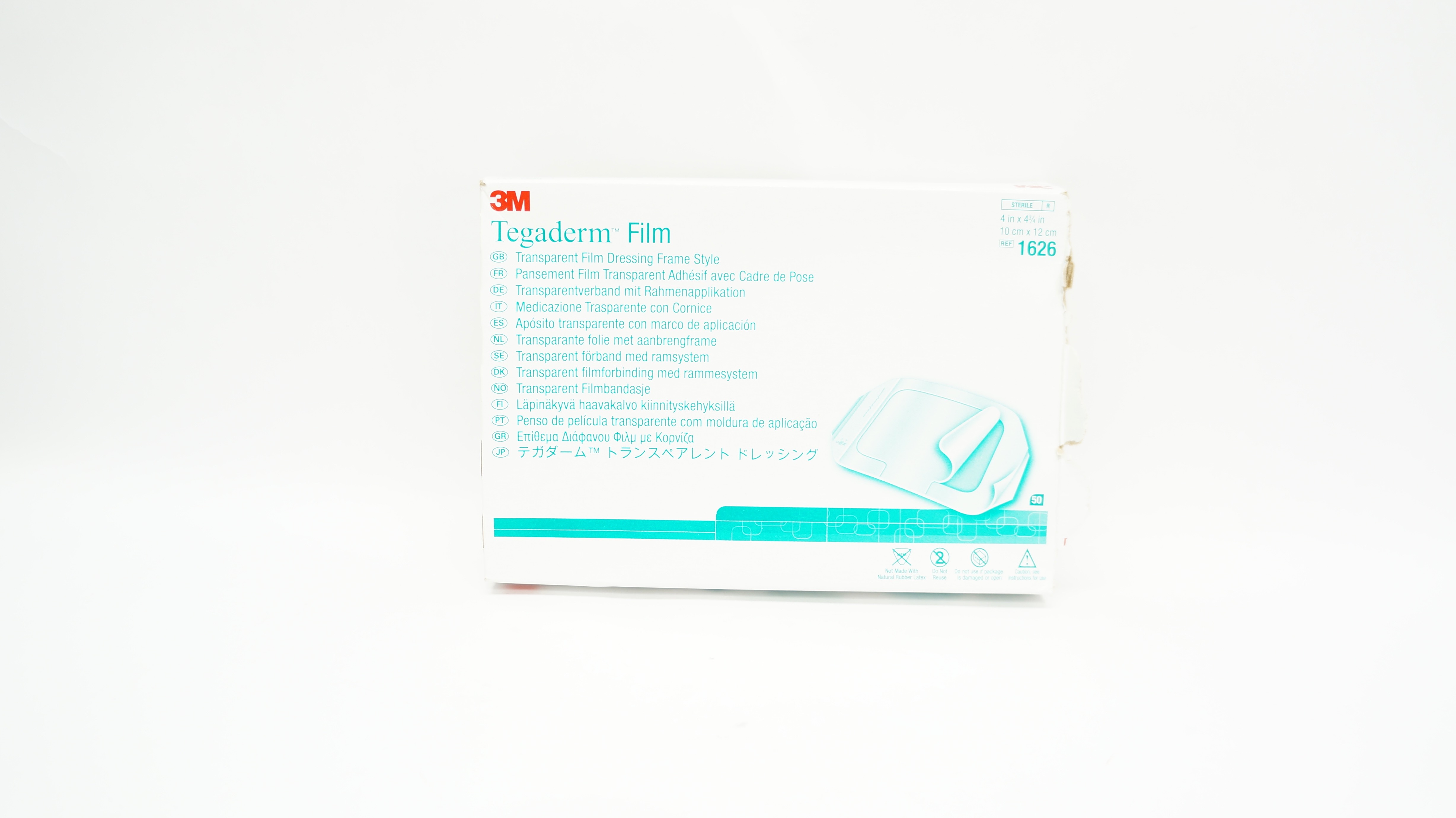 3M 1626 Tegaderm Transparent Film Dressing Frame Style 4 x 4-3/4inch - Box of 32
