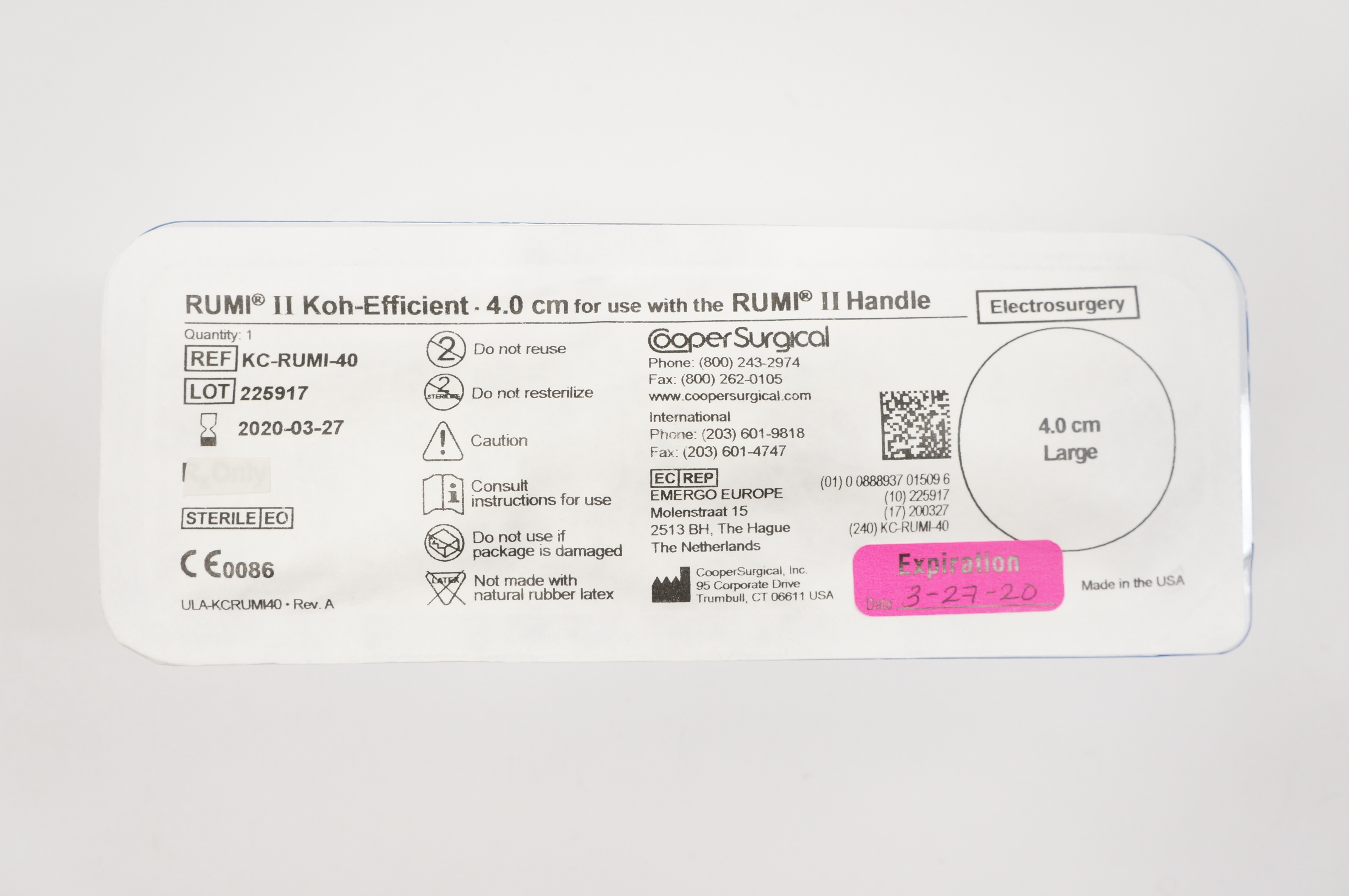 Cooper Surgical KC-RUMI-40 RUMI II Koh-Efficient 4.0cm Large (x)