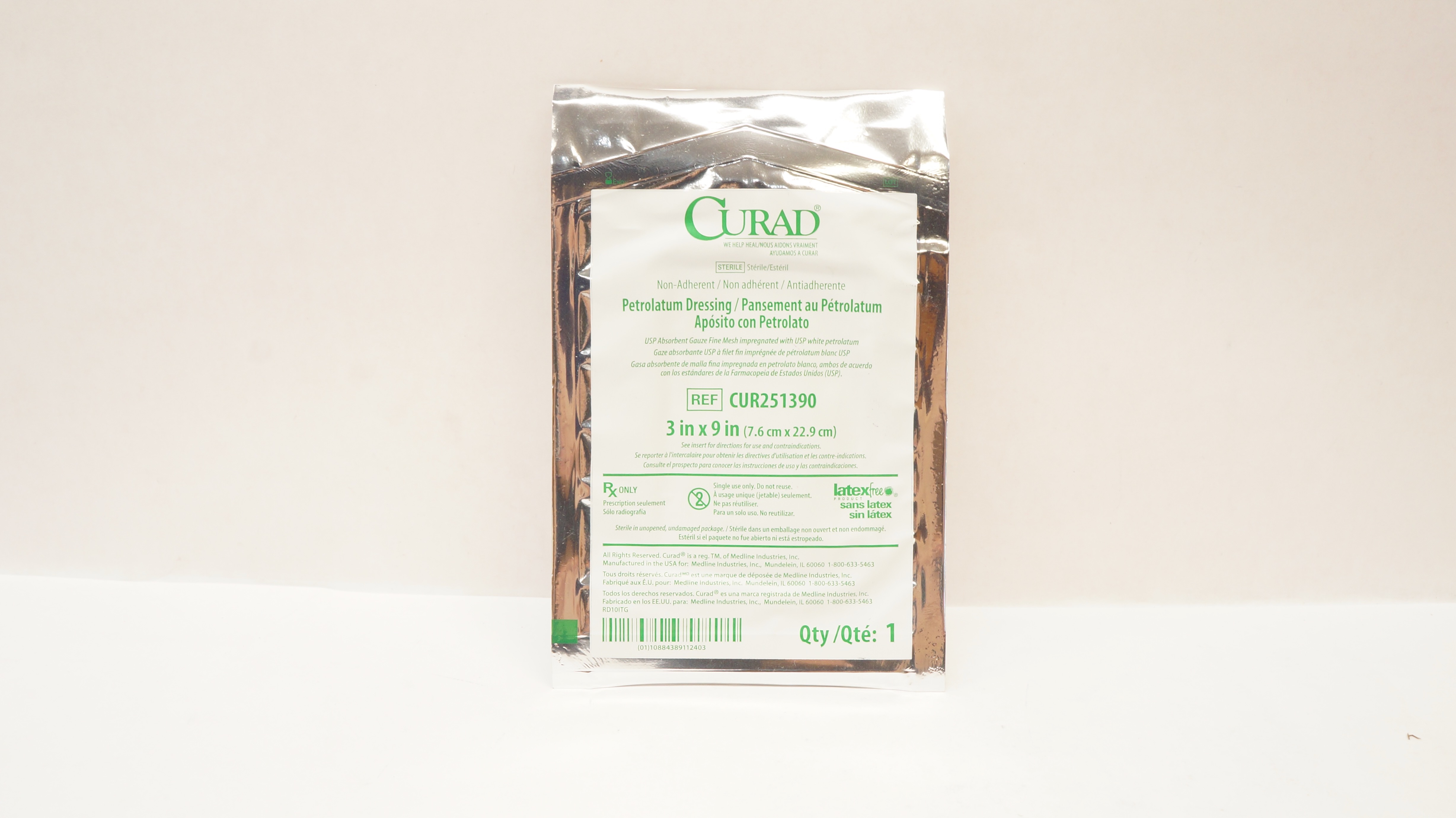 Medline CUR251390 Curad Petrolatum Dressing 3inch x 9inch (x)