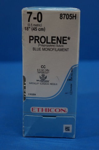 Ethicon 8705H PROLENE, CC 9.3mm, Blue Monofilament 18 - Box of 36