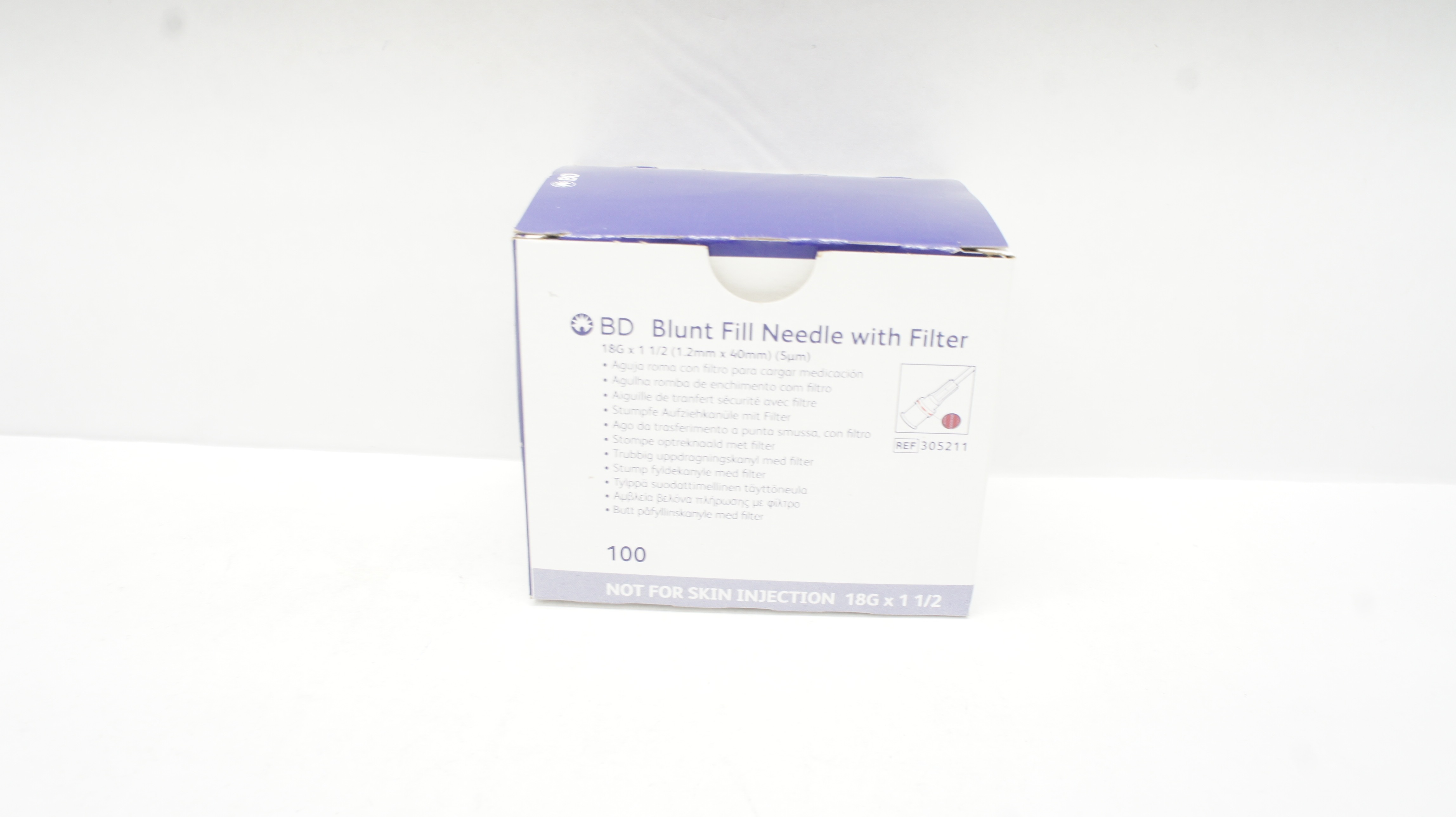 BD 305211 Blunt Fill Ndle with Filter 18G x 1-1/2 - Box of 55