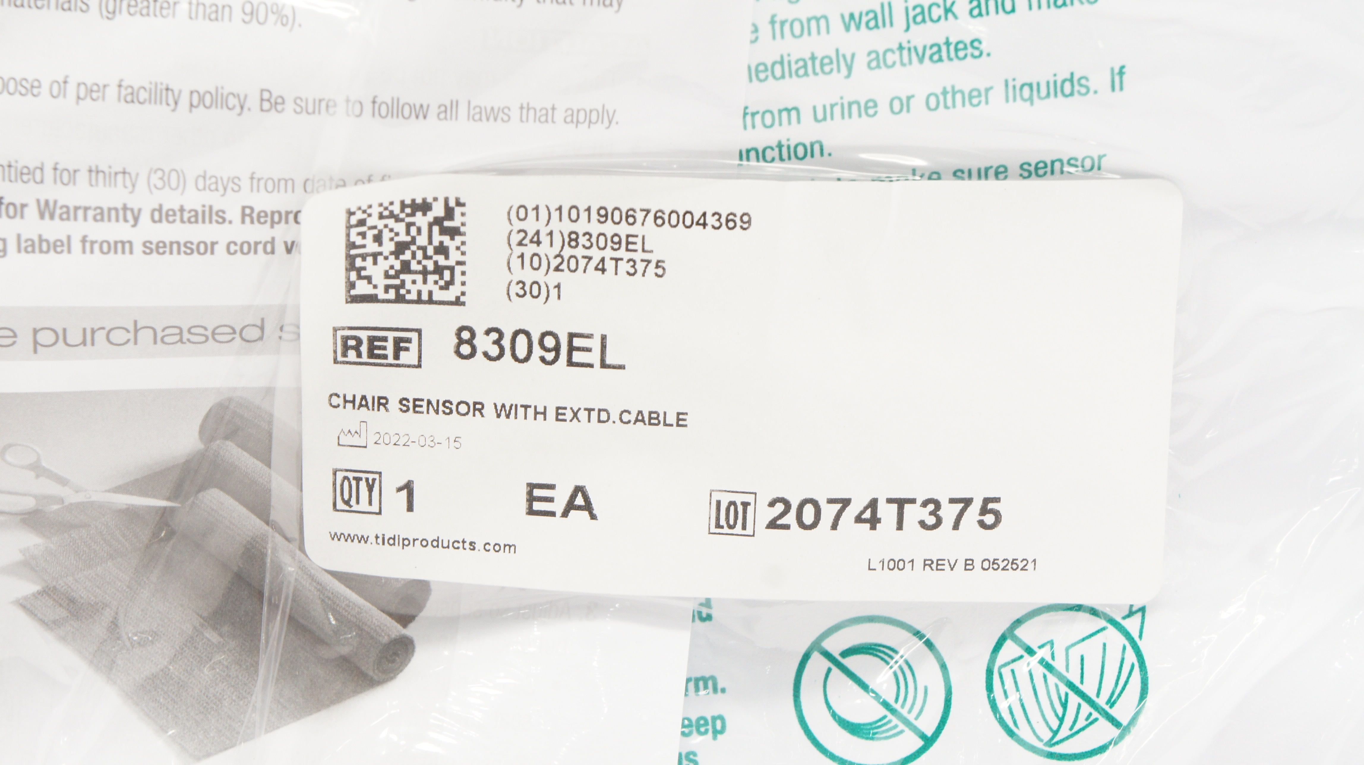 Posey 8309EL Chair Sensor With Extended Cable