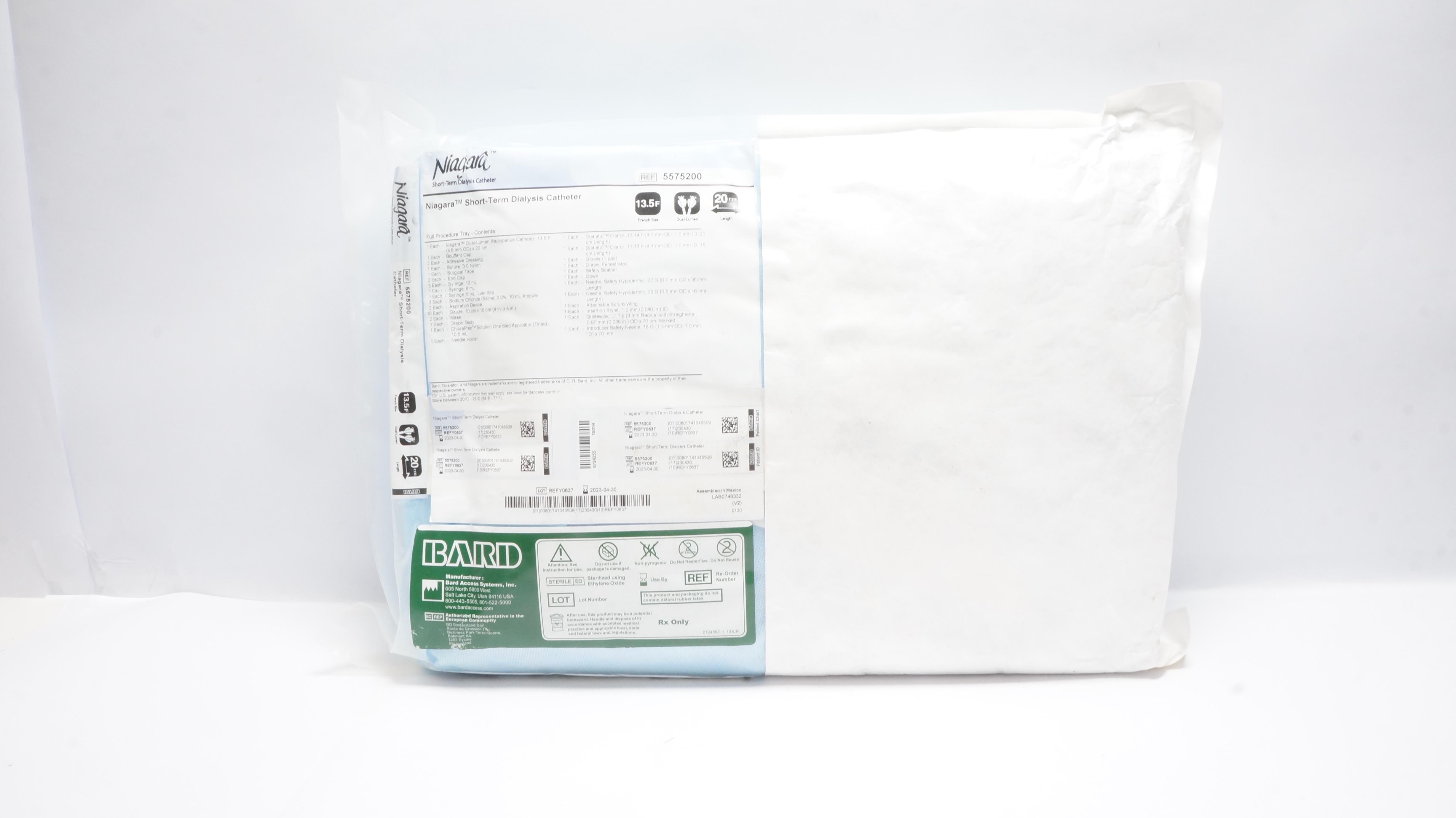 Bard 5575200 Niagara Short-Term Dialysis Cath. 13.5F x 20cm (x)