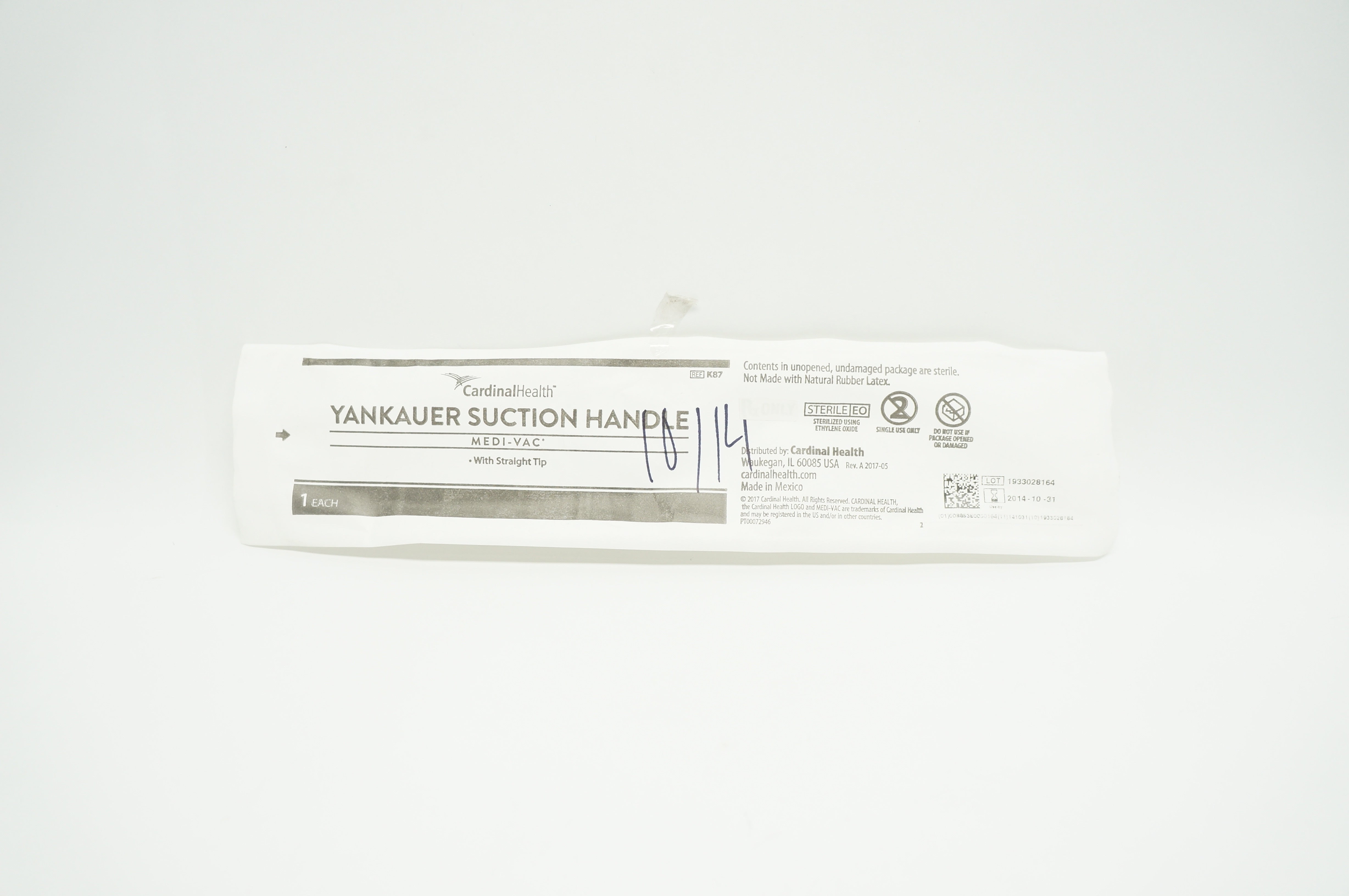 Cardinal Health K87 Medi-Vac Yankauer Suction Handle with Straight Tip (x)