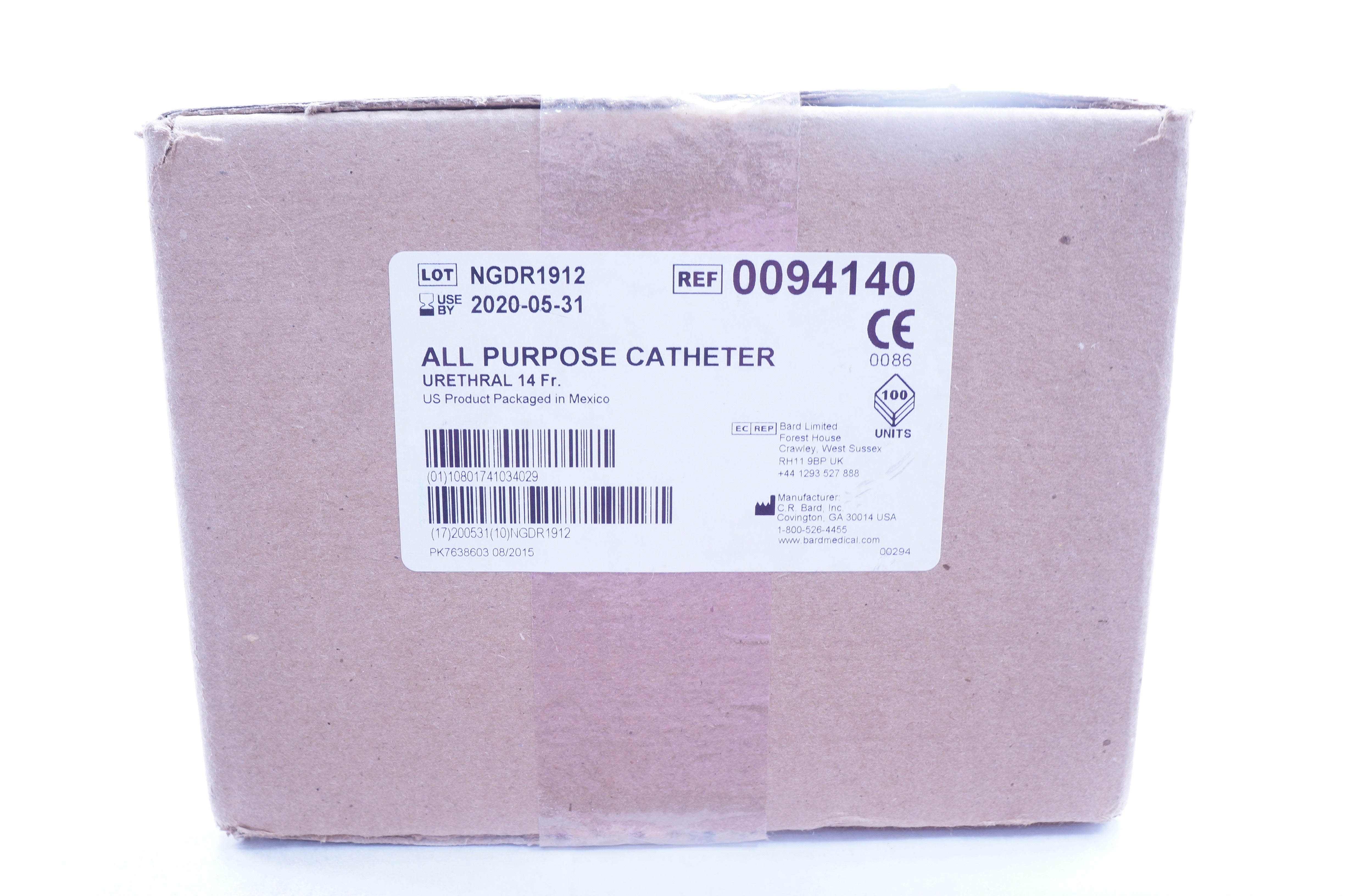 Bard 0094140 All Purpose Cath. Urethral 14Fr (x) - Box of 100
