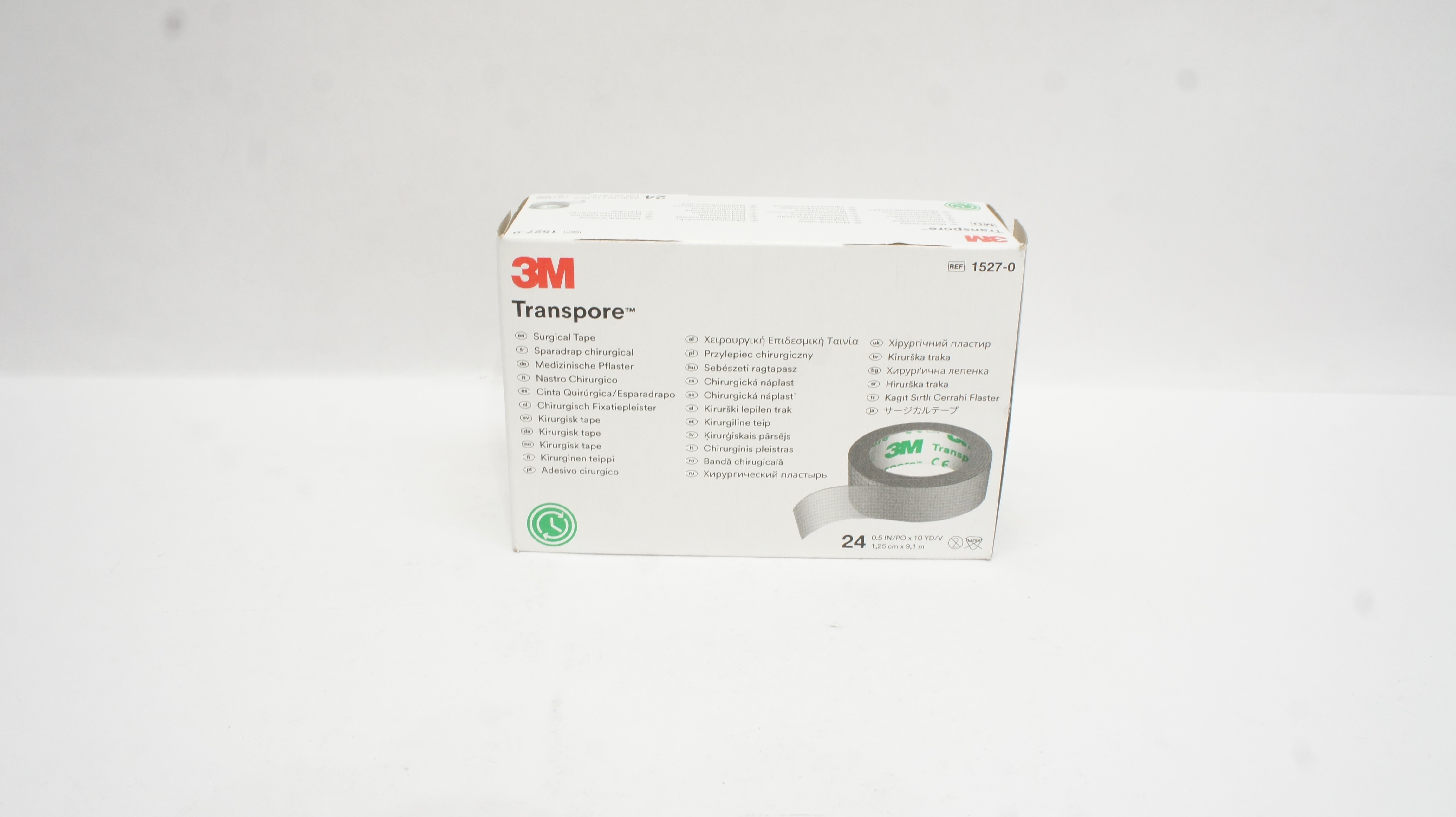 3M 1527-0 Transpore Surgical Tape 0.5inch x 10yd - Box of 24