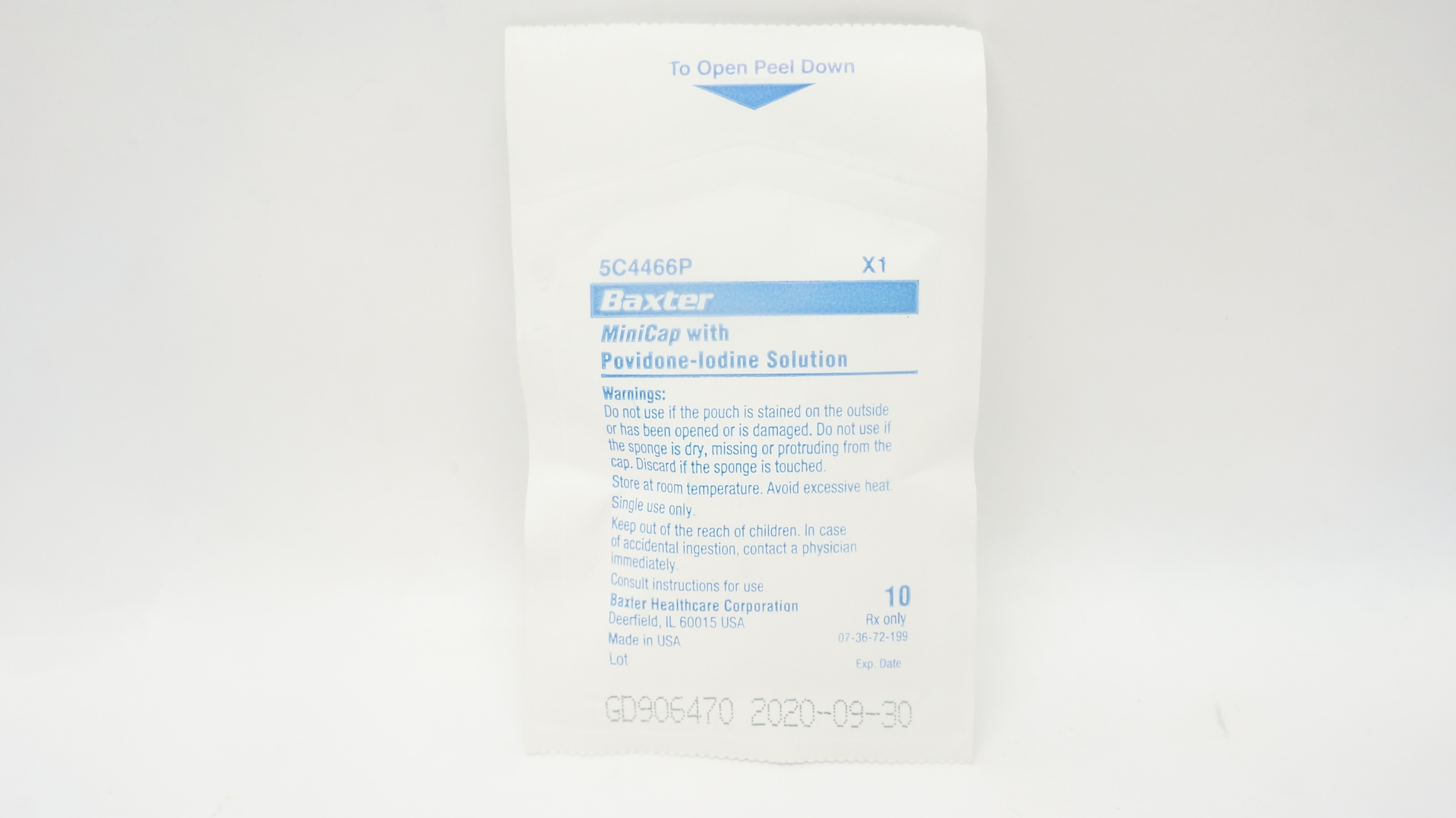 Baxter 5C4466P MiniCap with Povidone-Iodine Solution (x)