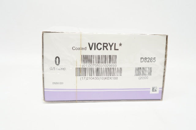 Ethicon D8265 0 Coated VICRYL Stre CT-2 26mm 1/2c Taper 60inch (x) - Box of 12