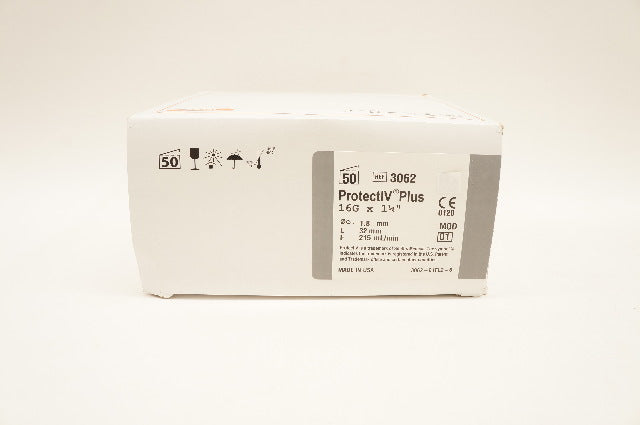 Smiths Medical 3062 ProtectIV Plus Safety IV Cath.16Gx1 1/4inch (x) - Box of 50