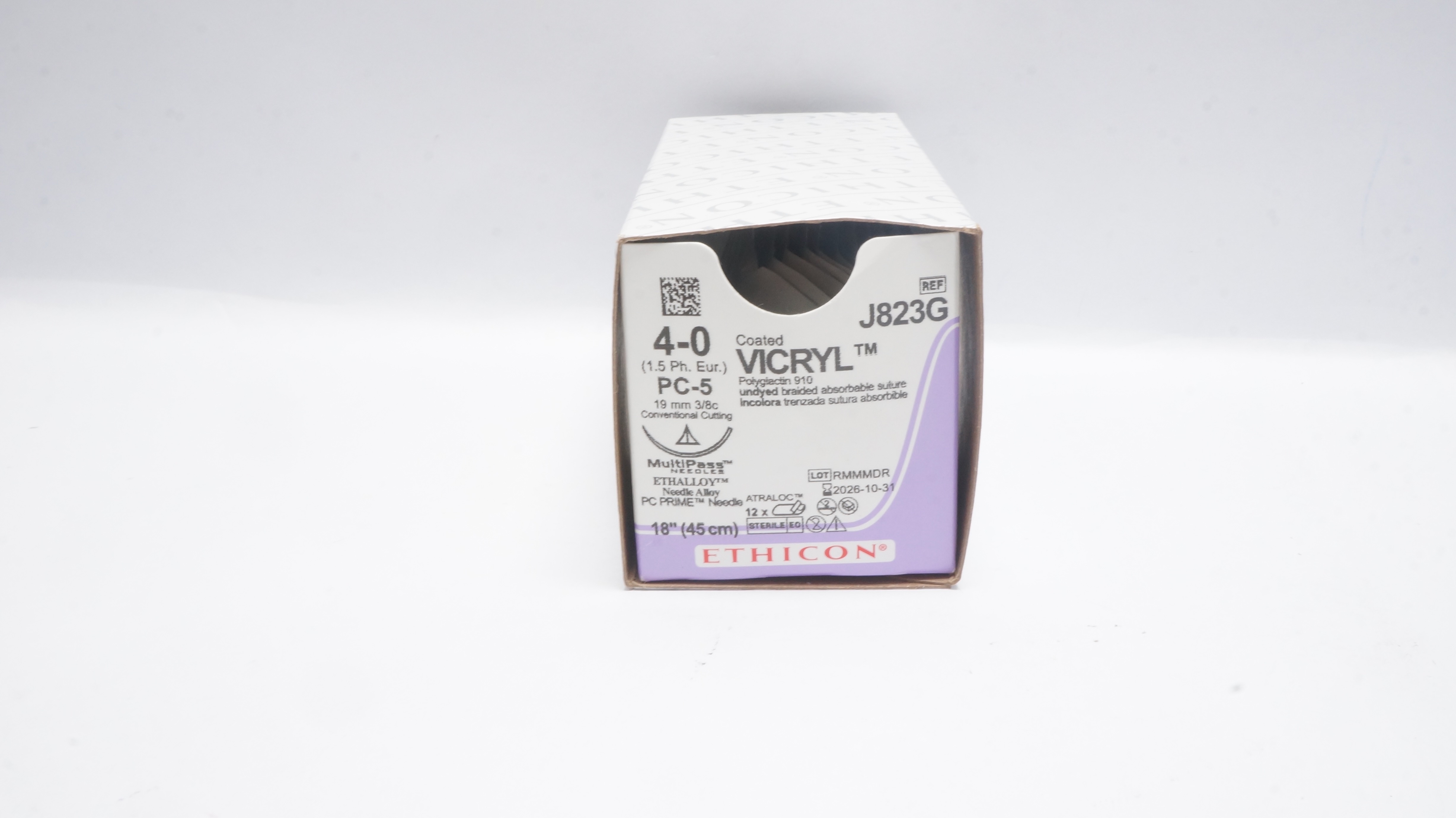 Ethicon J823G 4-0 Vicryl PC-5 19mm 3/8c Conventional Cutting 18inch - Box of 12