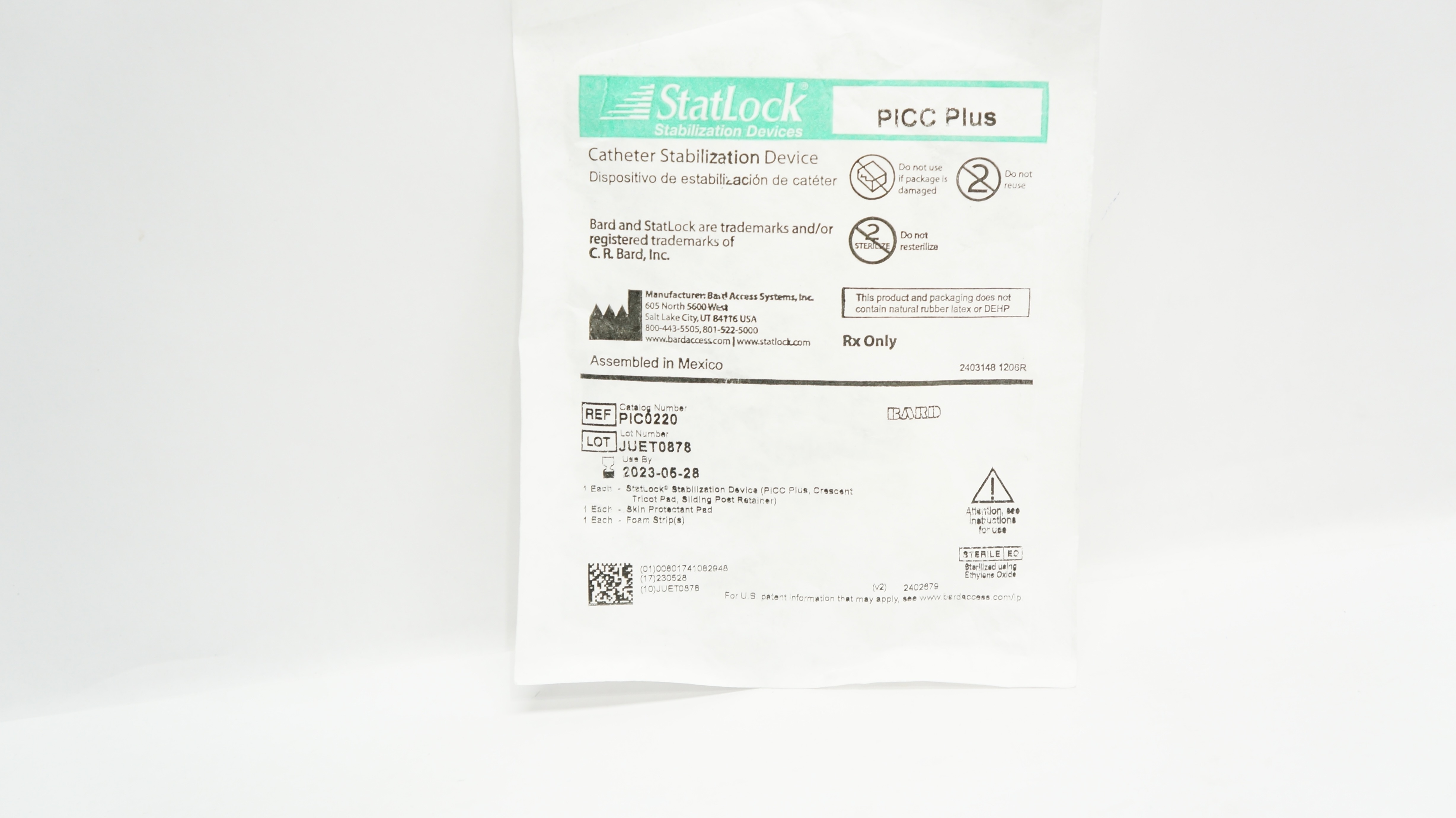 Bard PIC0220 StatLock Catheter Stabilization Device PICC Plus (x)