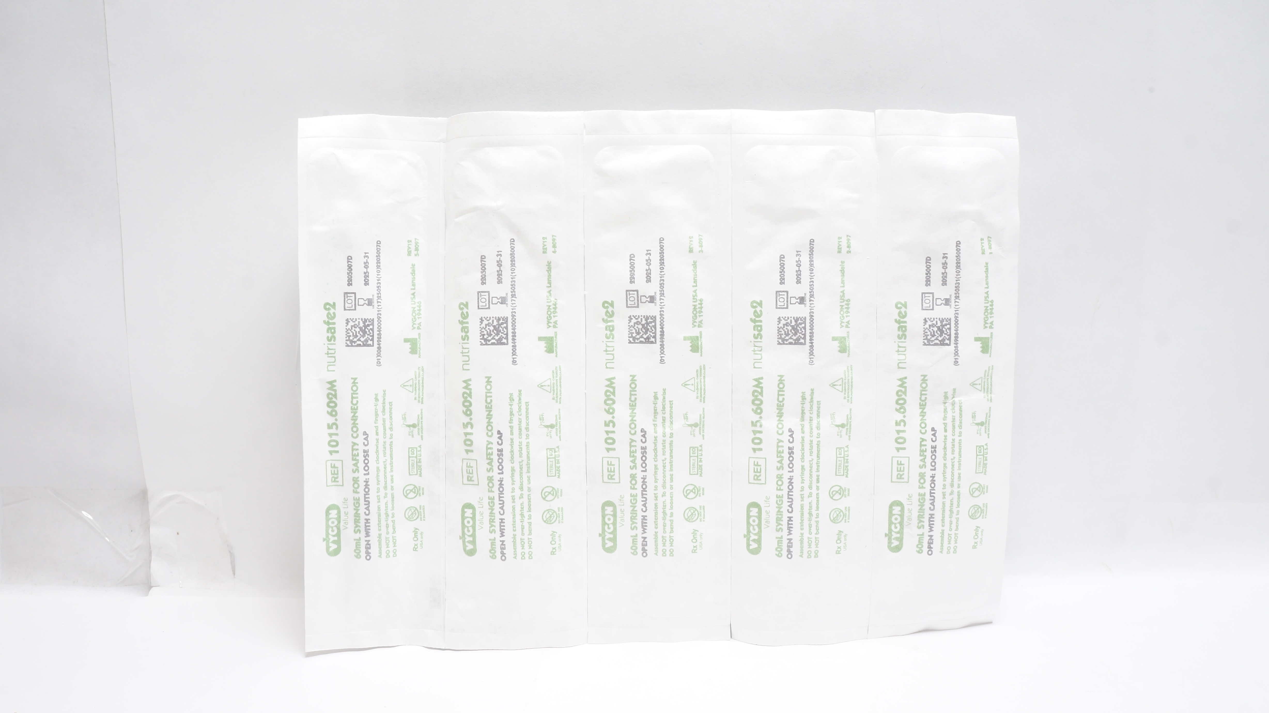 Vygon 1015.602M Nutrisafe2 60ml Syringe For Safety Connection - 5 Packs