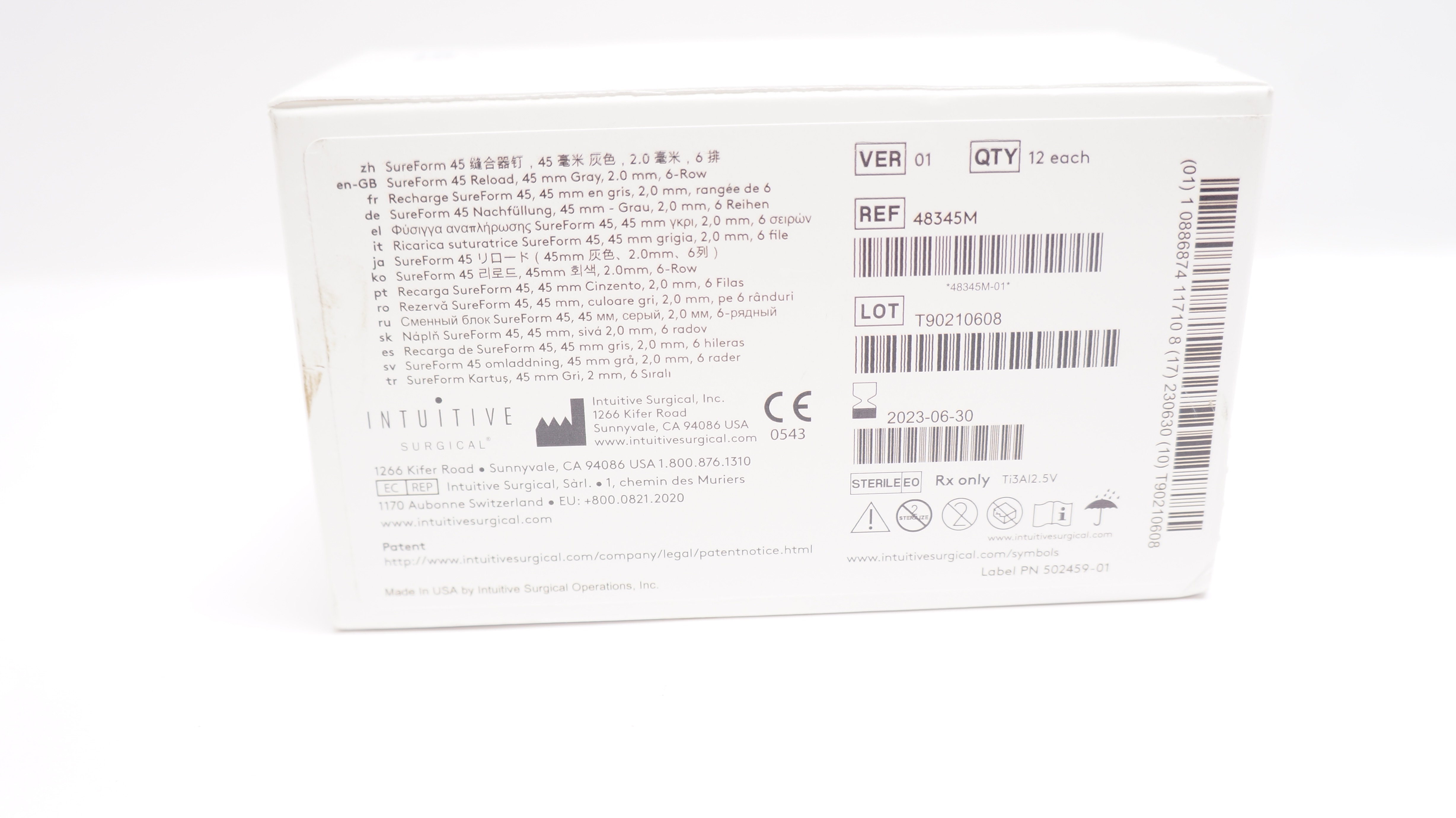 Intuitive 48345M Da Vinci X, Xi SureForm 45mm Reload 6 Row 2.0mm (x) - Box of 10