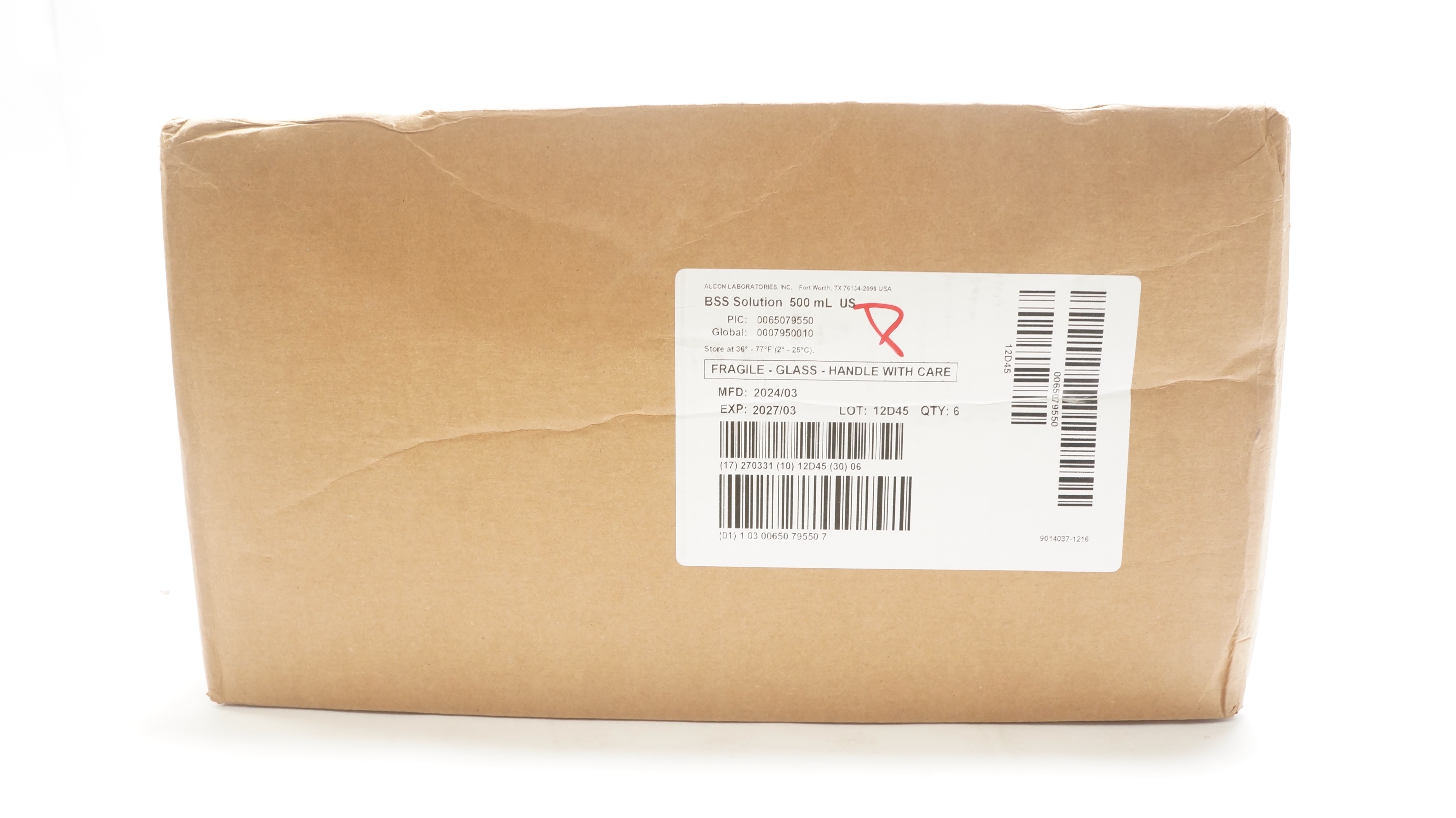 Alcon 0065079550 BSS Solution US 500ml - Case of 6