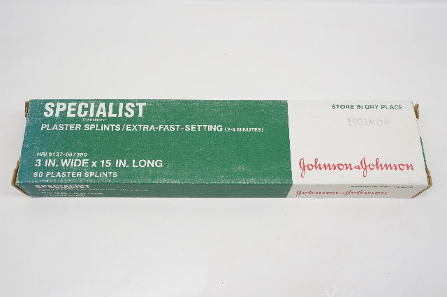 Johnson&Johnson 8137-007390 Plaster Splints 3inch Wide x 15inch - Box of 50