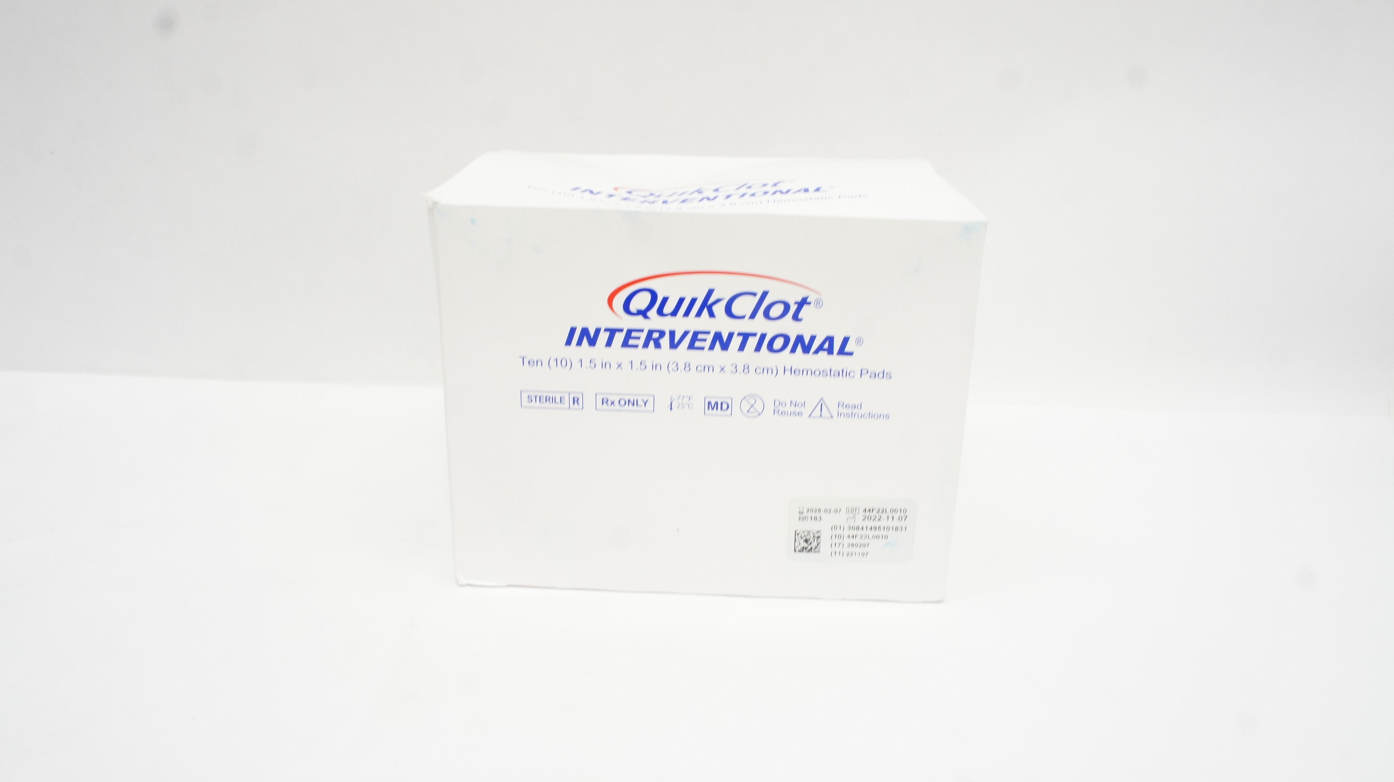 Z-Medica 183 QuikClot Interventional Hemostatic Pad 1.5 x 1.5inch - Box of 10