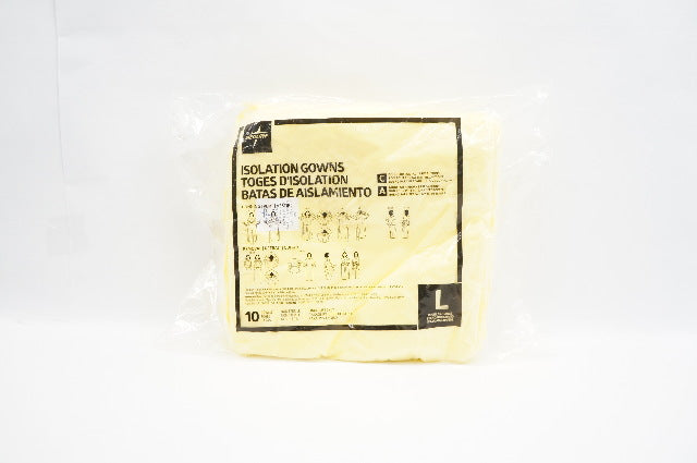 Medline 305 Isolation Gowns, Size L - Pack of 10