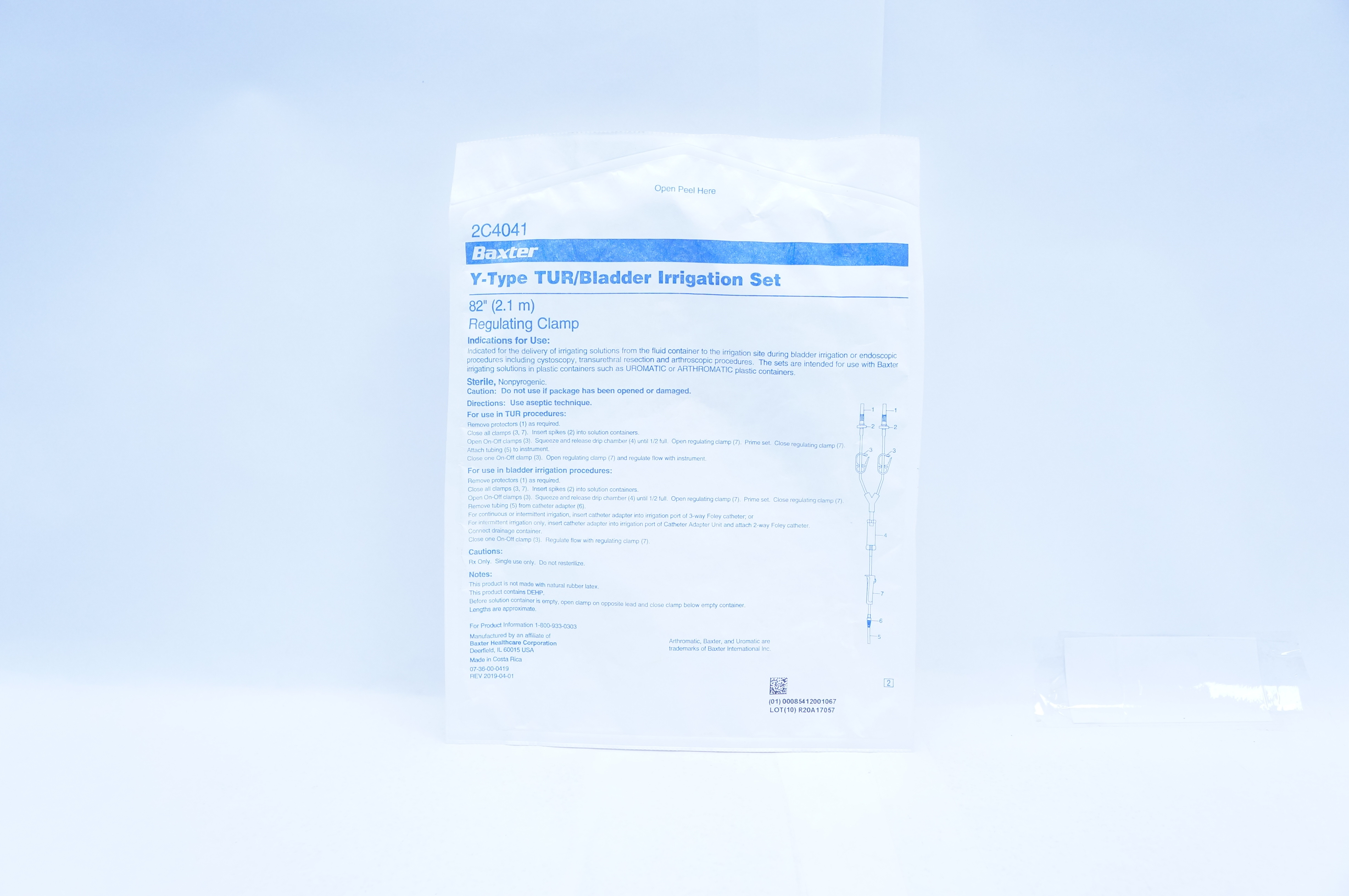 Baxter 2C4041 Y-Type TUR/Bladder Irrigation Set 82 inch