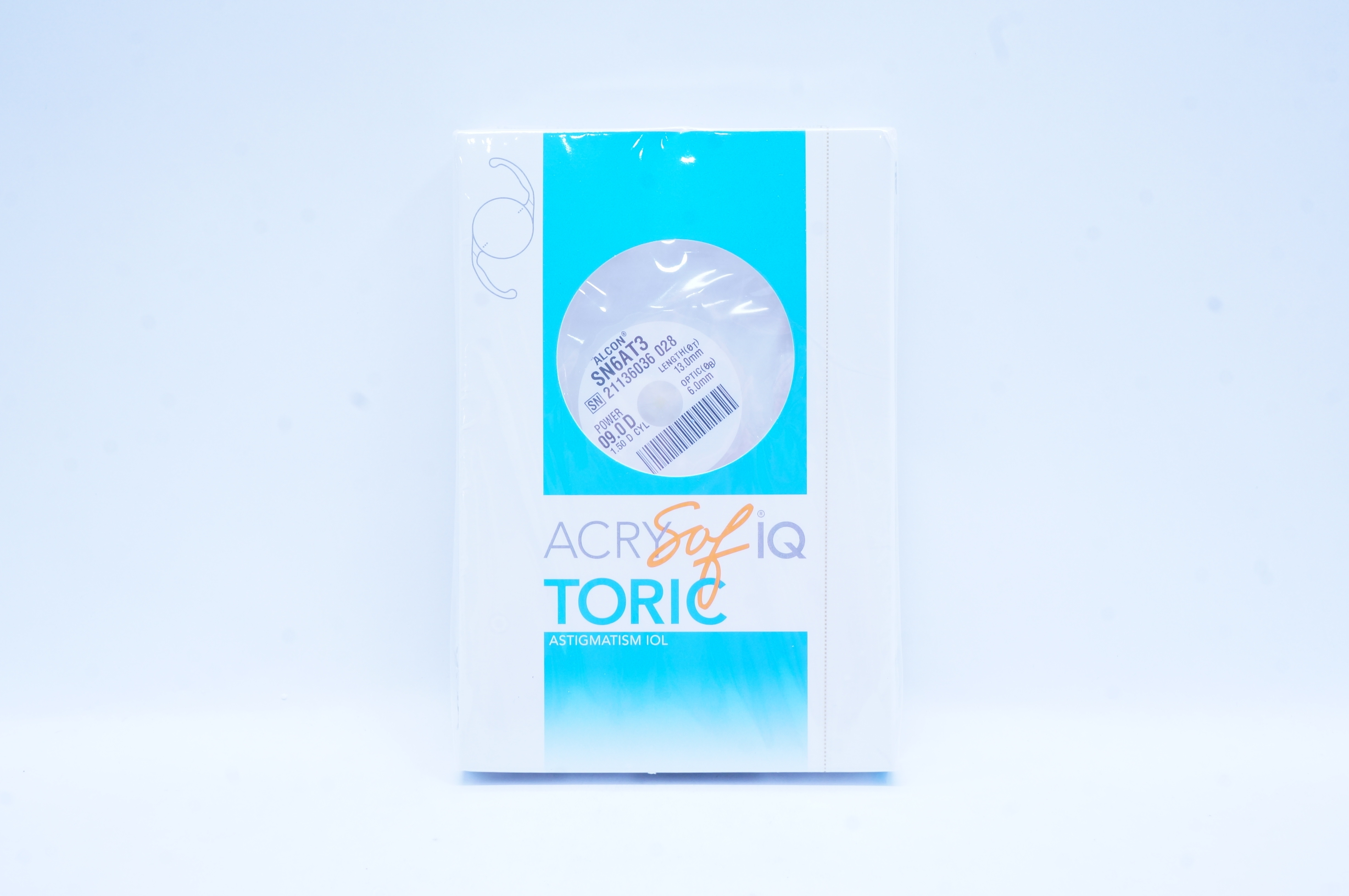 Alcon SN6AT3 AcrySof IQ Toric Astigmatism IOL 09.0D 1.50 D Cyl, 13.0 x 6.0mm (x)