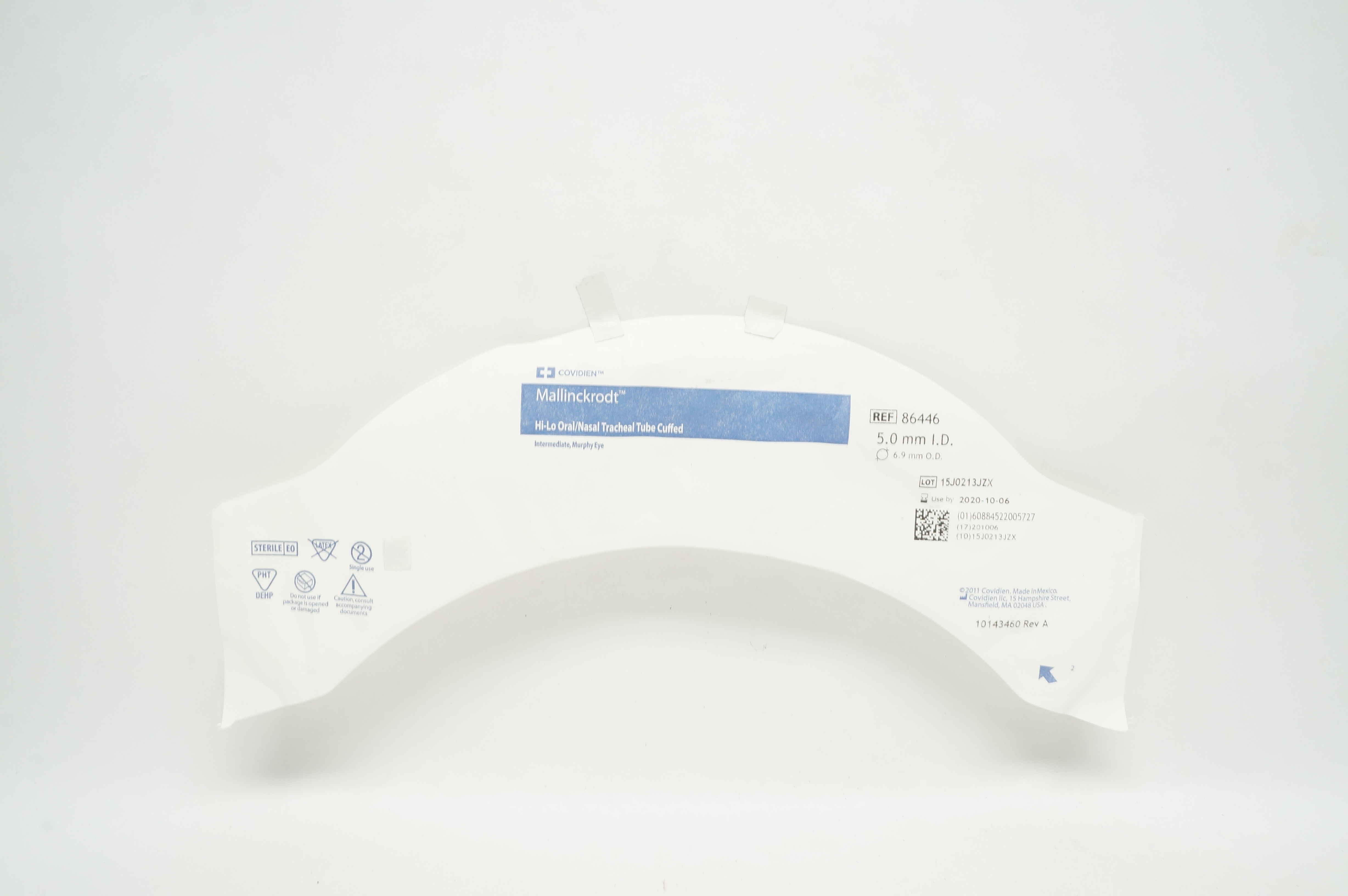 Covidien 86446 Mallinckrodt Hi-Lo Oral/Nasal Tracheal Tube Cuffed 5.0 x 6.9mm(x)