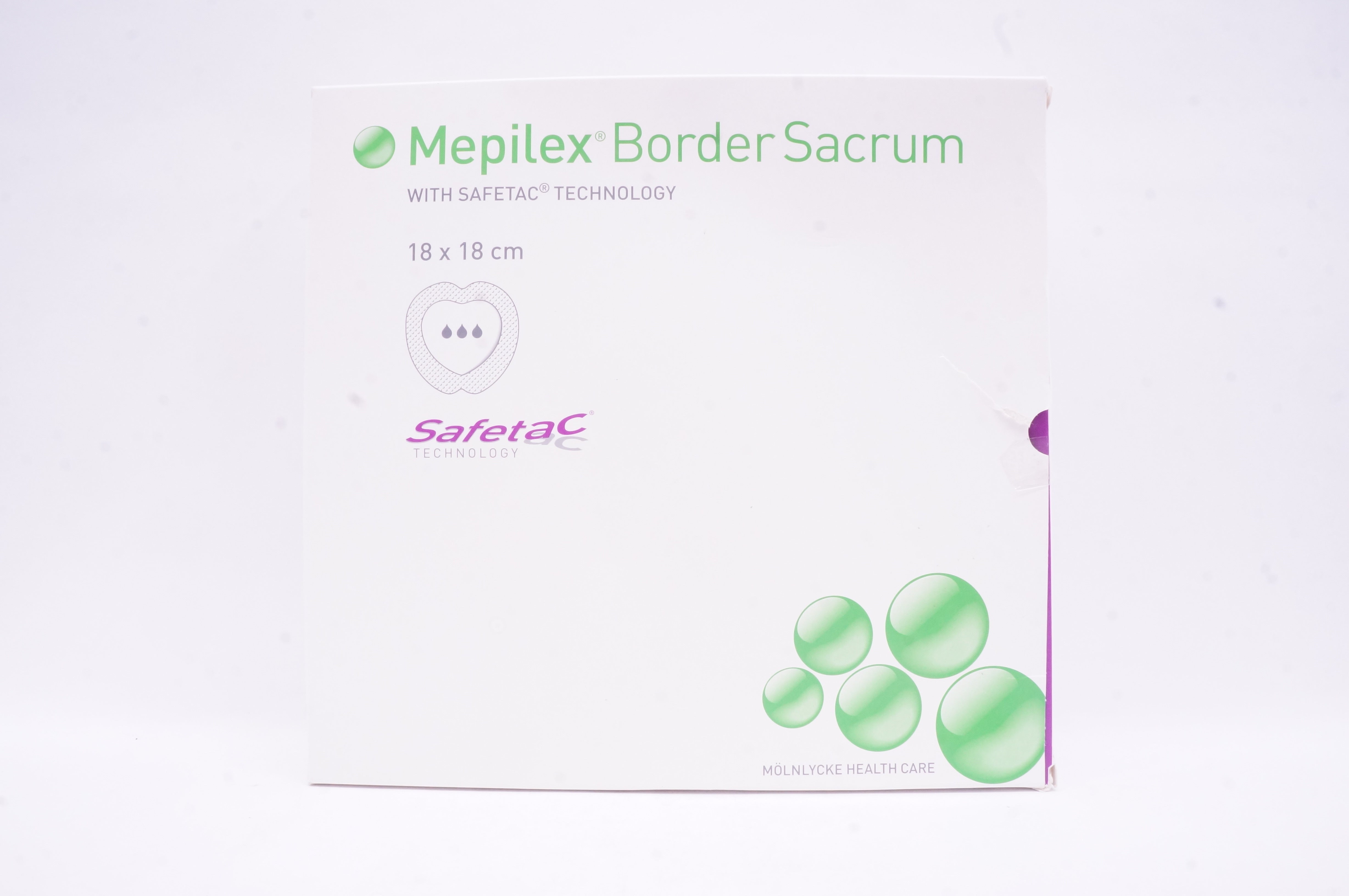 Molnlycke 282055 Mepilex Border Sacrum Silicone Foam Dressing 18 x 18cm (x)