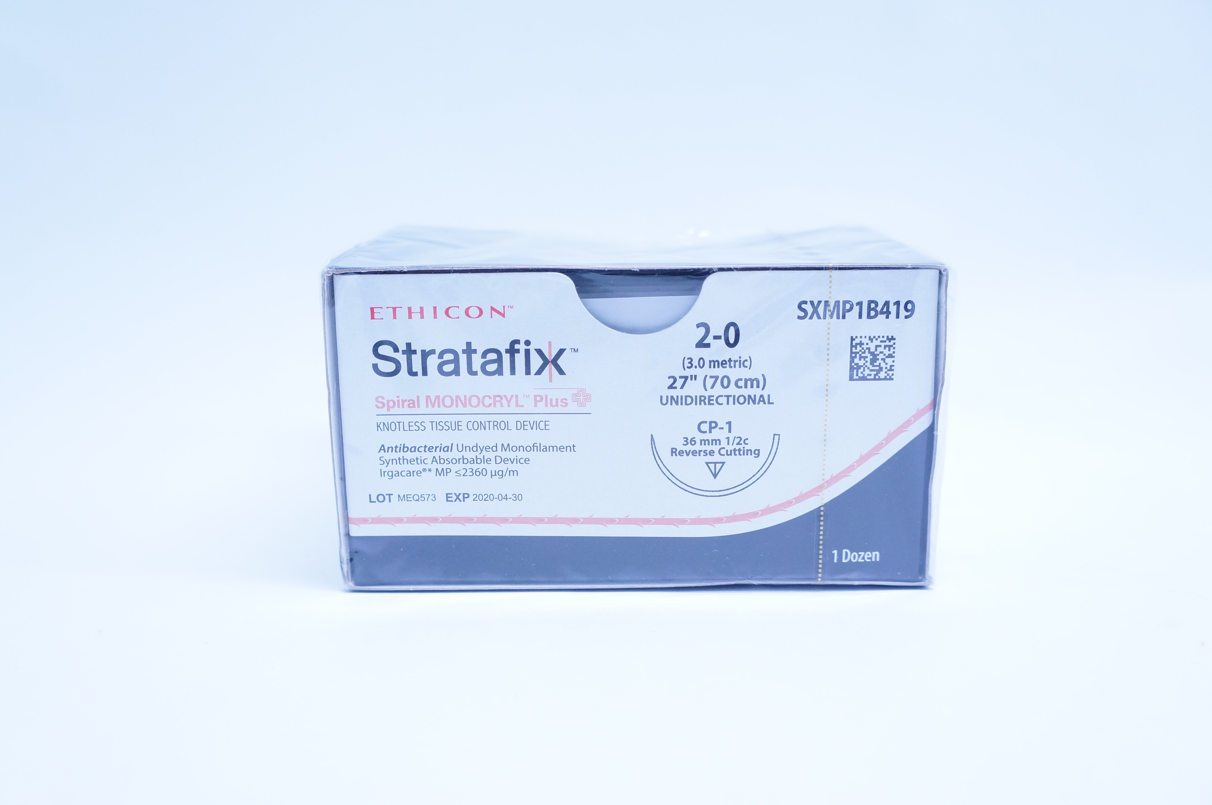 Ethicon SXMP1B419 2-0 MONOCRYL Plus, CT-1, 36mm 1/2c, 27inch (x) - Box of 12