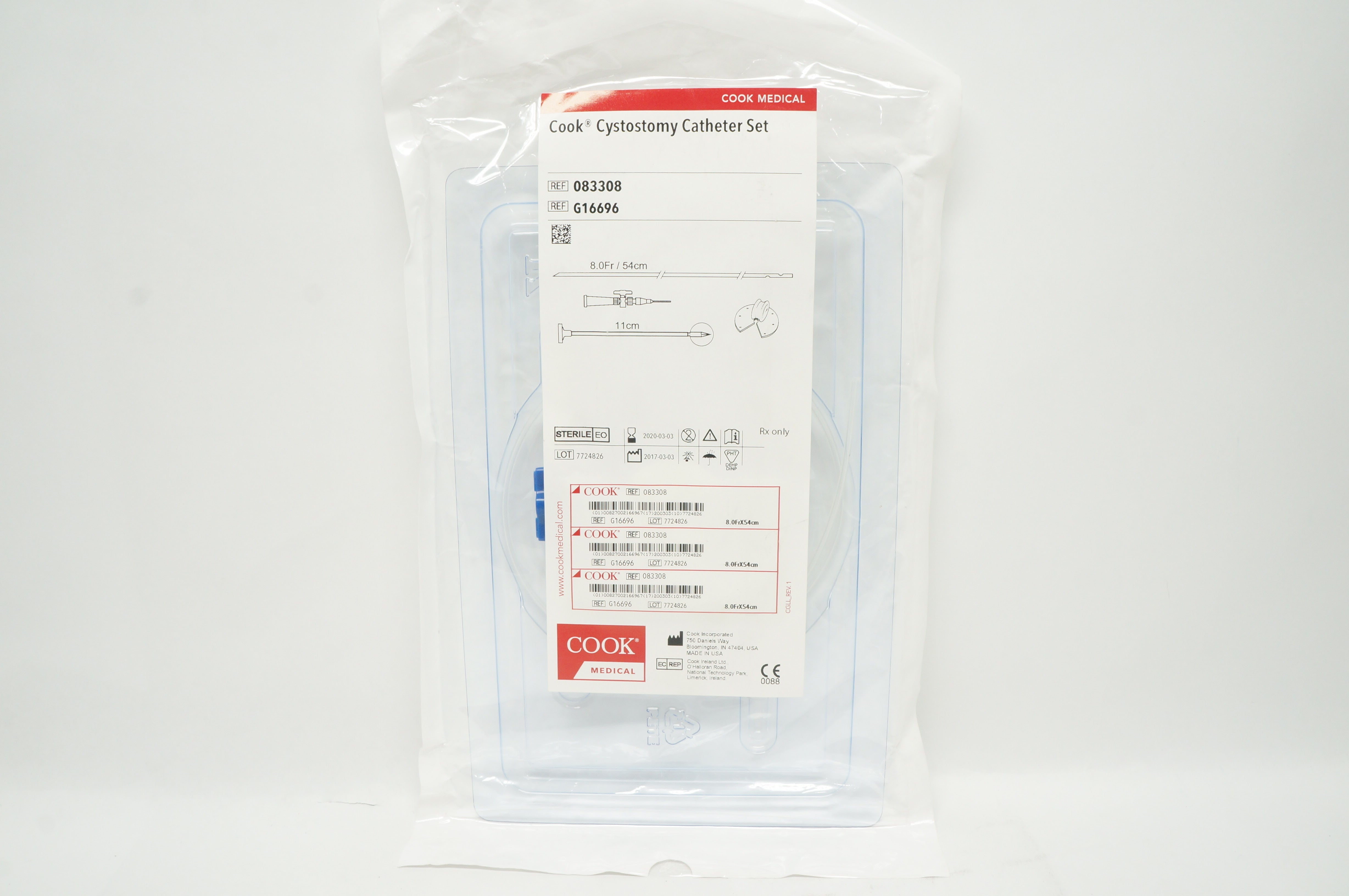 Cook Medical G16696 Cystostomy Catheter Set 8.0Fr x 54cm  (x)