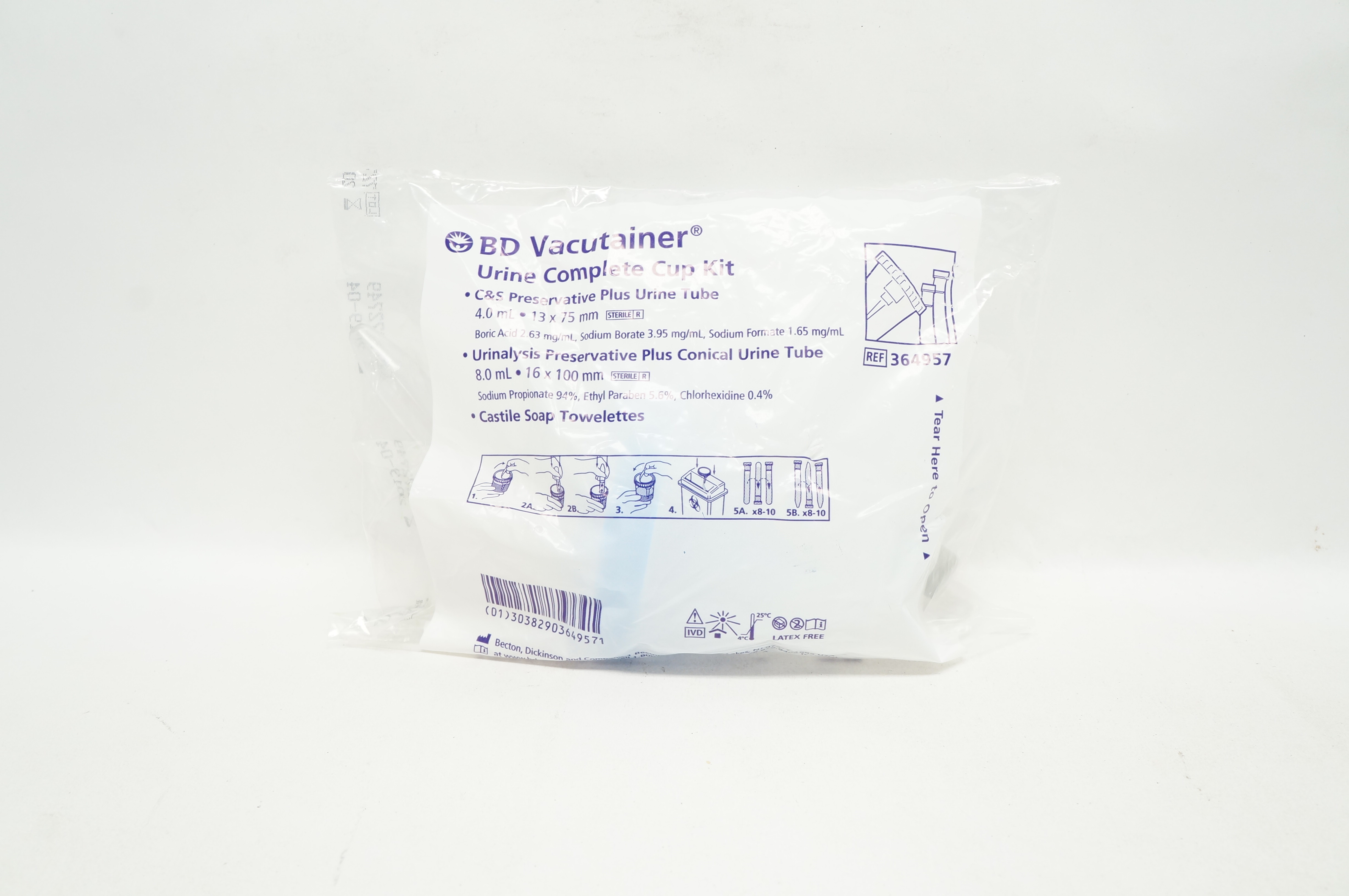BD 364957 Vacutainer Urine Complete Cup Kit (x)