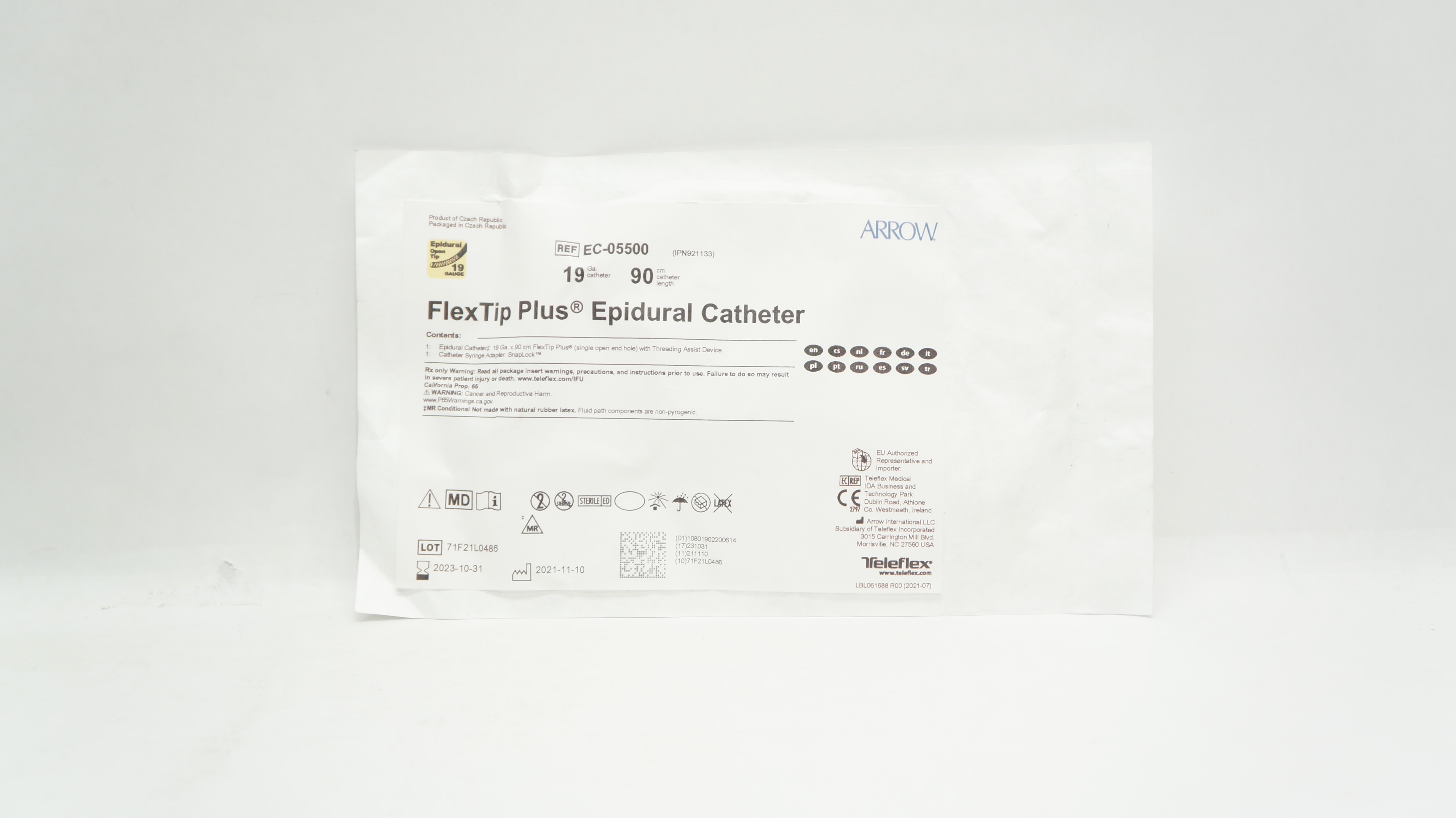 Arrow EC-05500 FlexTip Plus Epidural Cath. 19Ga x 90cm (x)