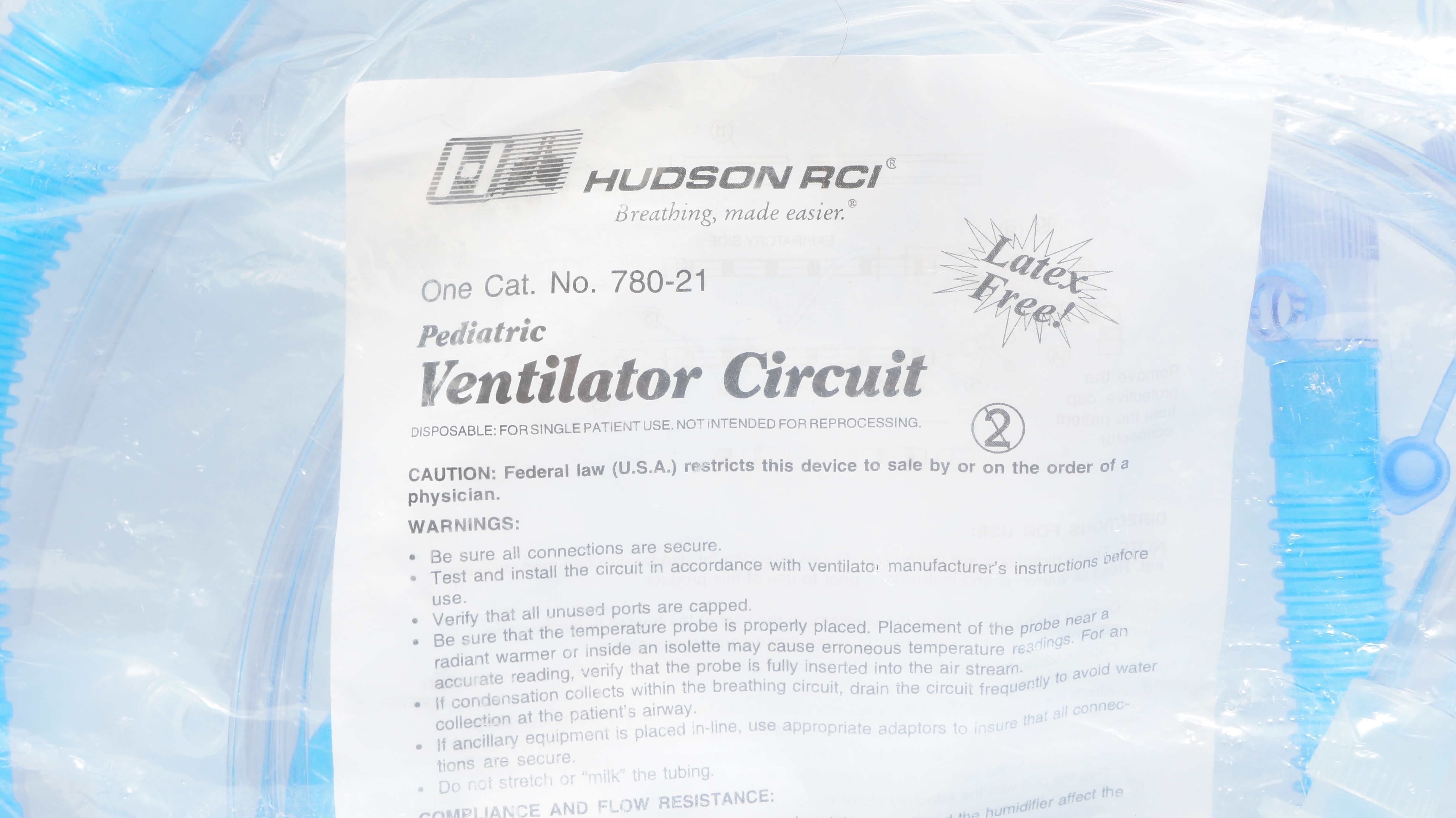 Hudson RCI 780-21 Pediatric Ventilator Circuit