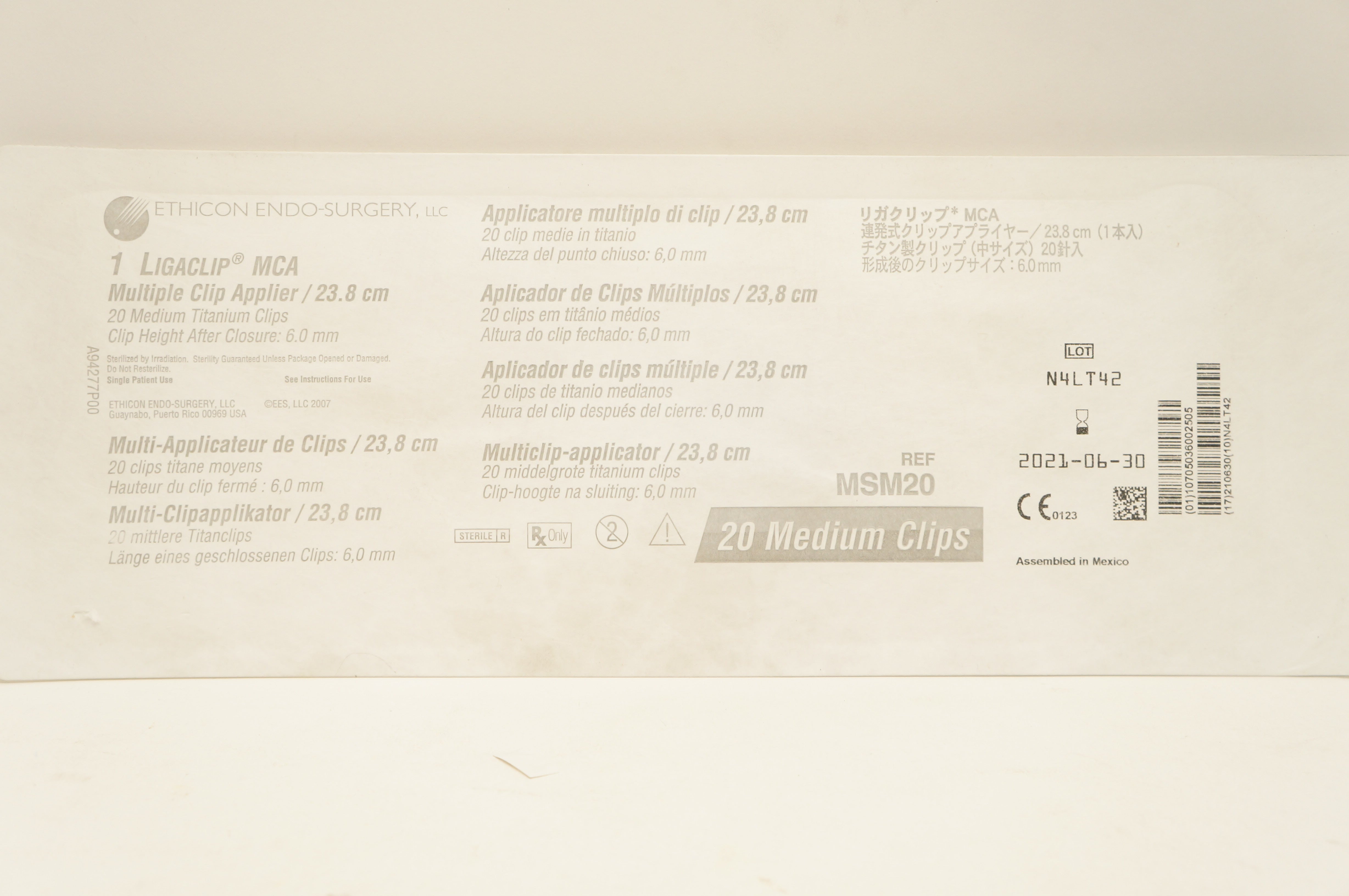 Ethicon MSM20 1 Ligaclip MCA Multiple Clip Applier 23.8cm (x)