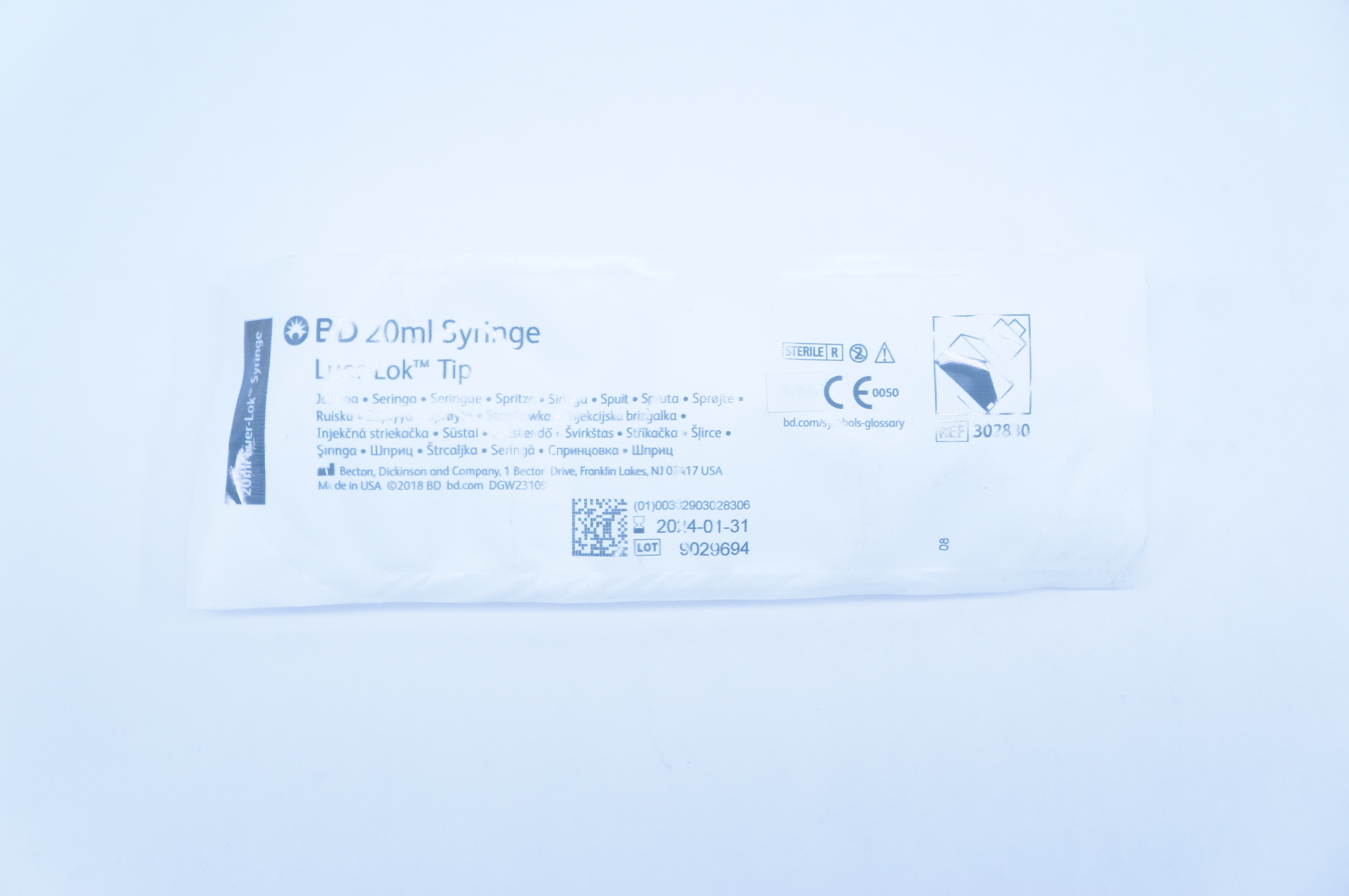 BD 302830 Becton Luer-Lok Tip Syringe 20ml