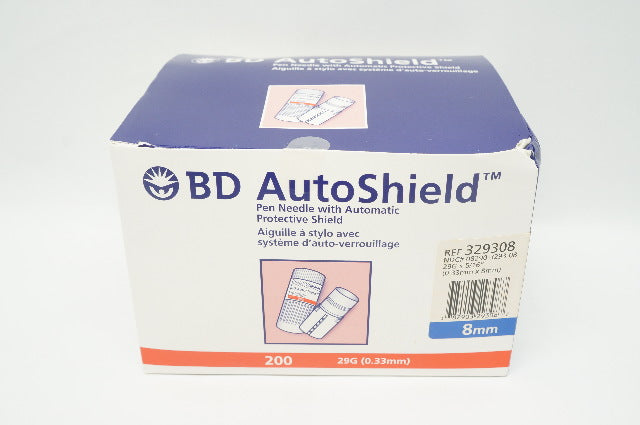 BD 329308 AutoShield Pen Needle with Automatic Protective Shield - Box of 200(x)